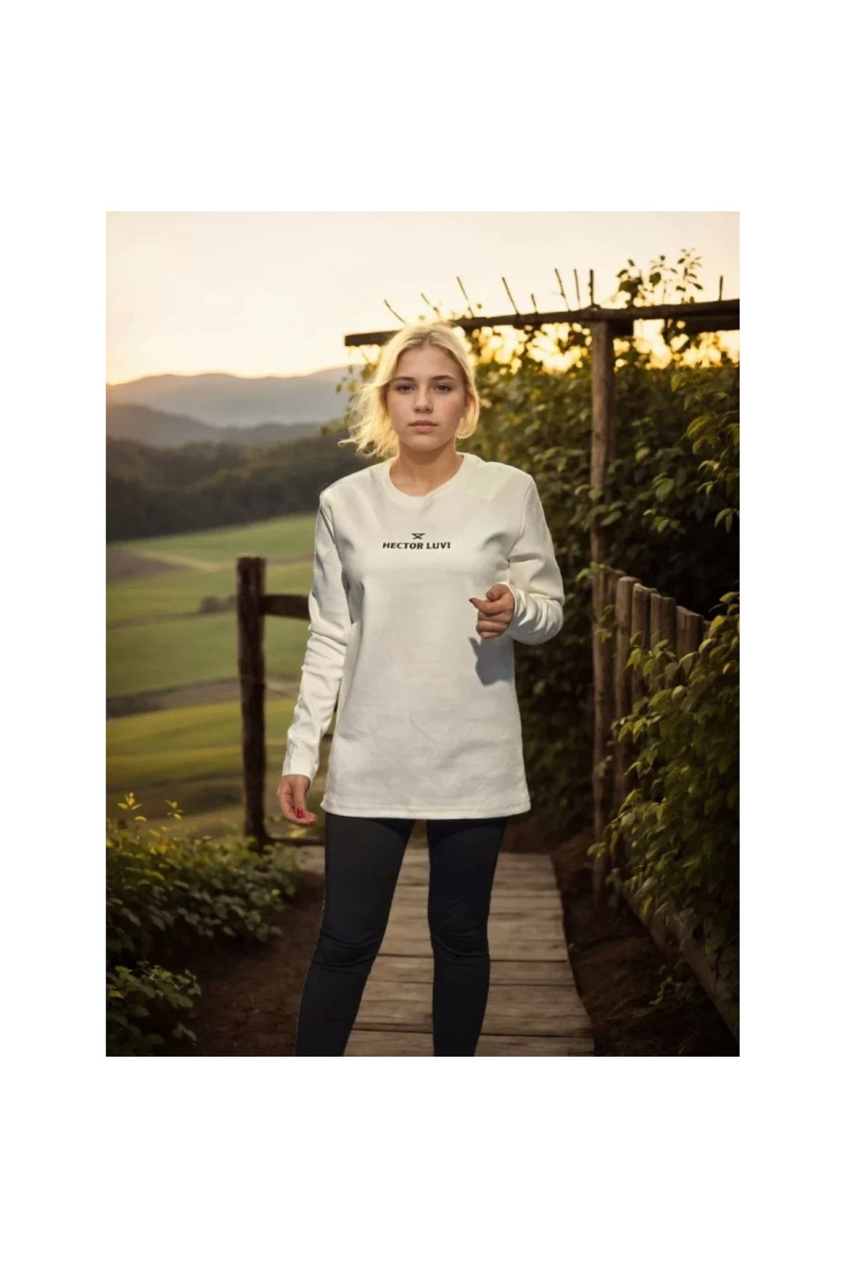 Narnuga Unisex Bisiklet Yaka Uzun Kollu TShirt