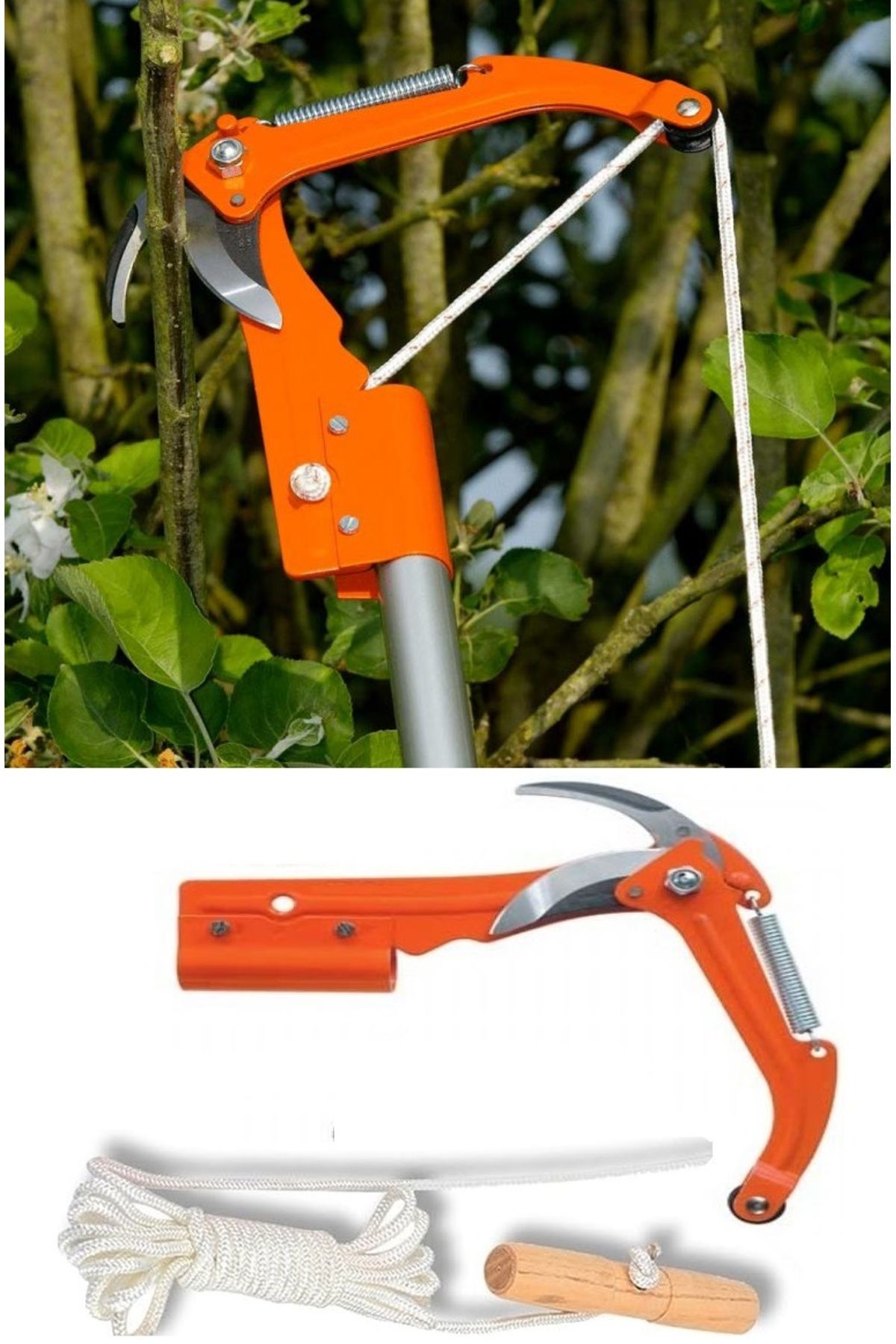 Depolife-High Tree Pruning and Trimming Scissors - Crown Branch Cutting, Pole Fitting String Scissors 3