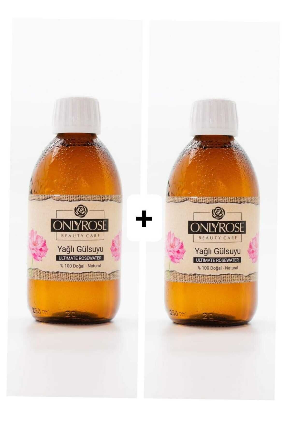 onlyrose Gül Suyu Tam Yağlı 2*250 ml Cam Şişe (DÜZ KAPAK)