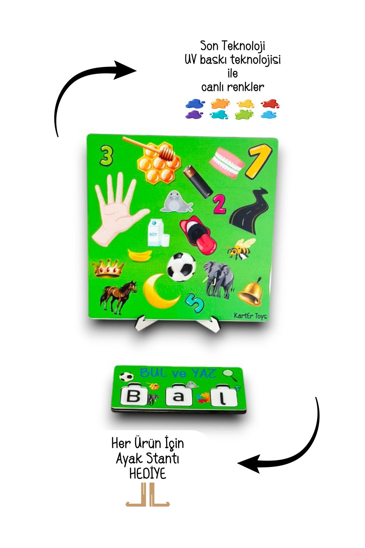 Karter İnovasyon-Educational and Word Building Game - Wooden Word Game 5