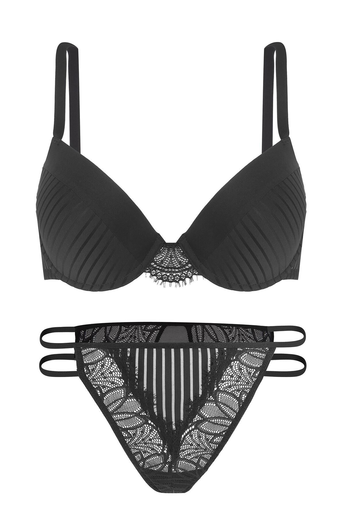 Wonna Luna Sütyen & Takım Soft Push Up / Yarı Dolgulu 2578 Siyah