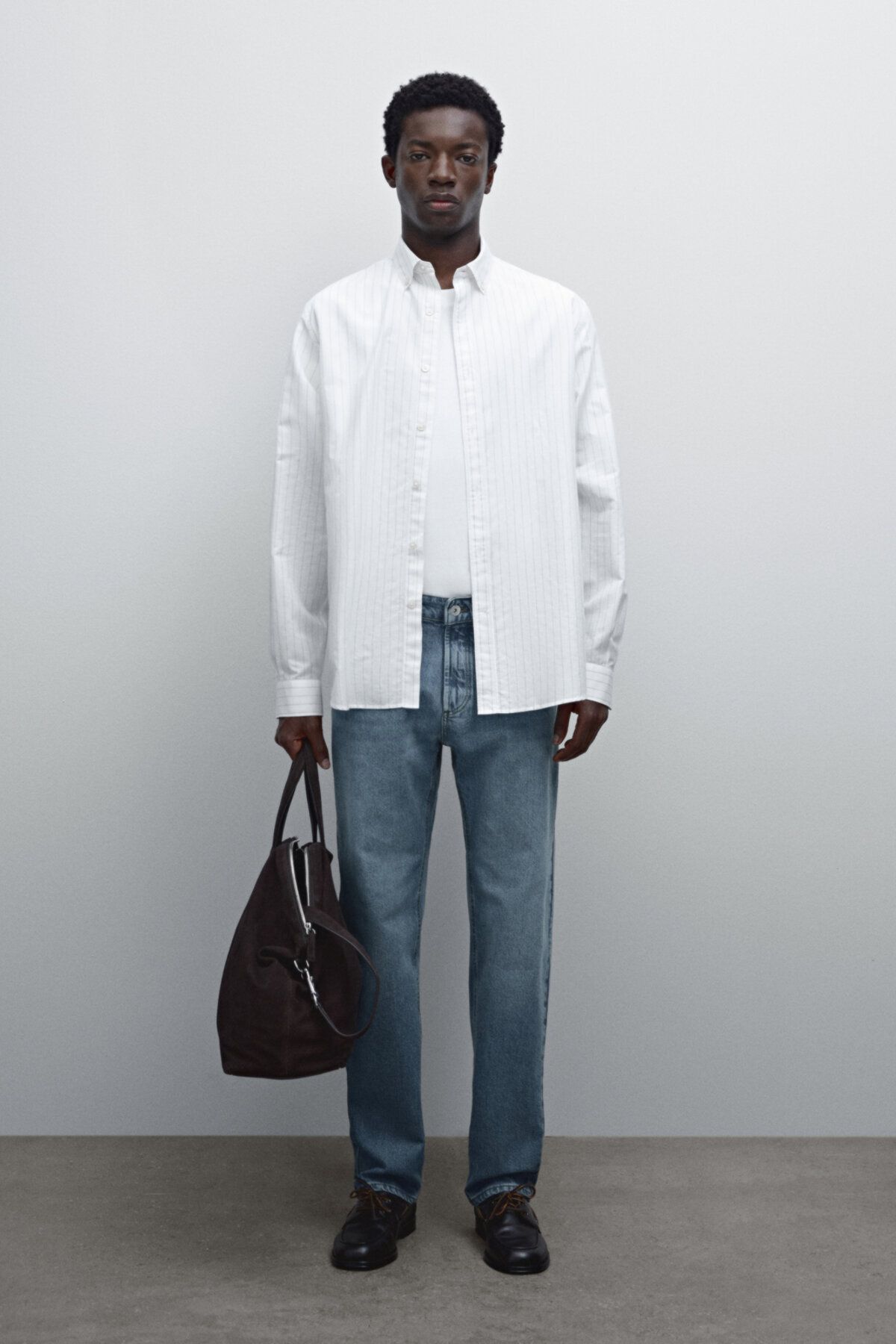 پیراهن معمولی راه راه باریک Massimo Dutti