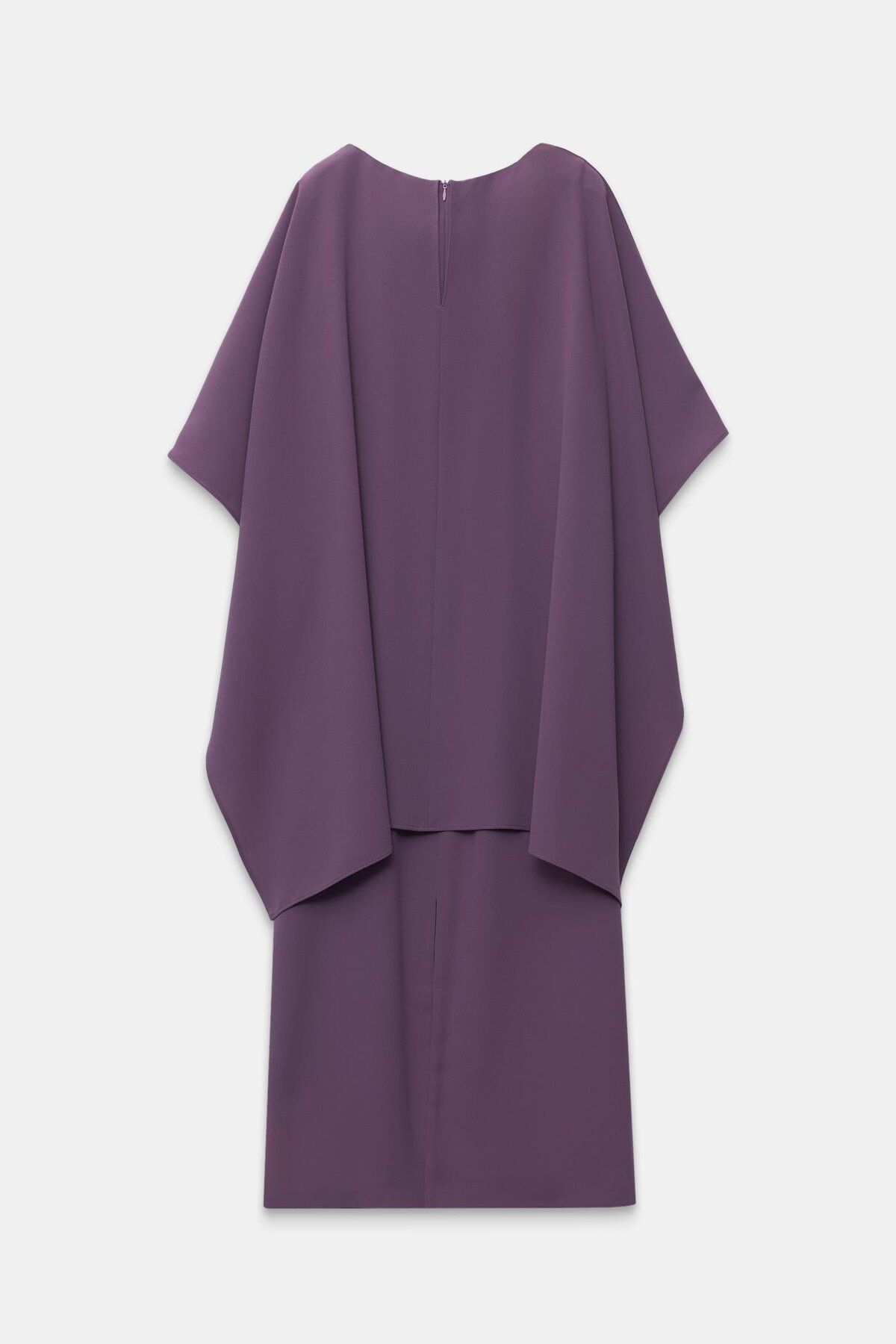 Setre-Purple Boat Neck Waist Drawstring Detail Long Sleeve Midi Length Dress 4