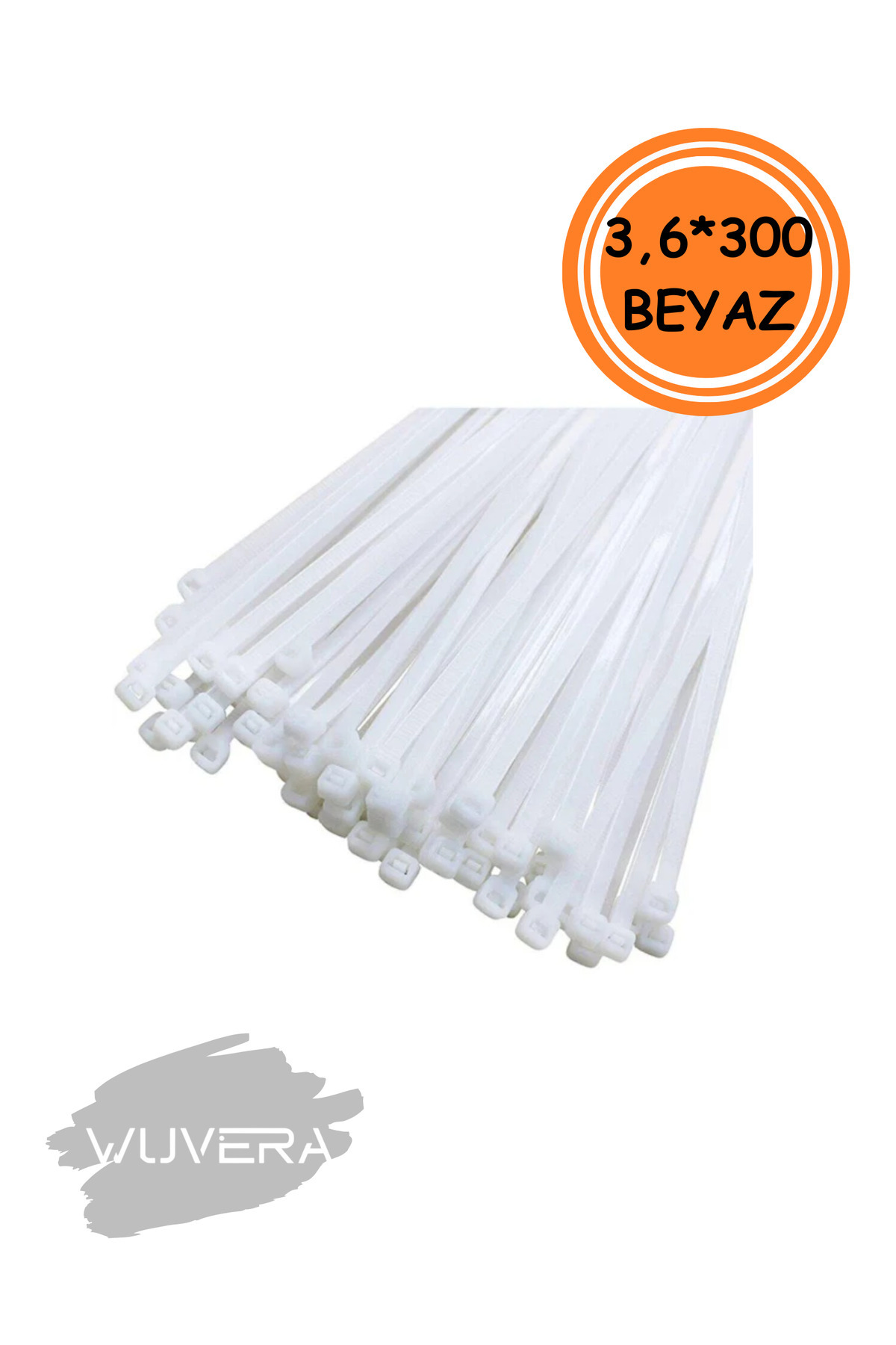 WUVERA 100'lü 3.6 x 300 mm Plastik Cırt Kelepçe – Güçlü ve Dayanıklı Bağlantı Çözümü!