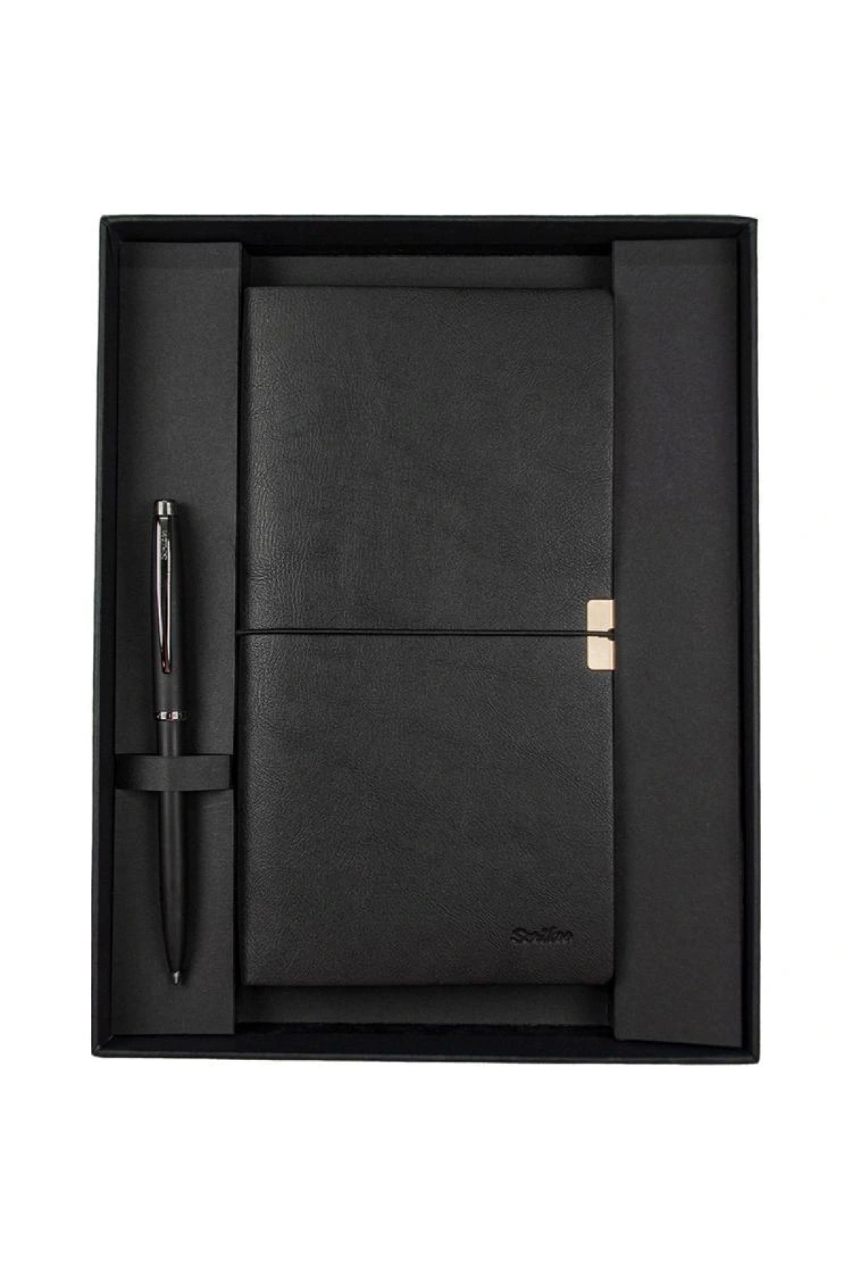 Scrikss WizDesign Sd700-c1 Toledo Premıum C7 Siyah Defter & 108 Prestıge Mat Siyah Tükenmez Kalem Set