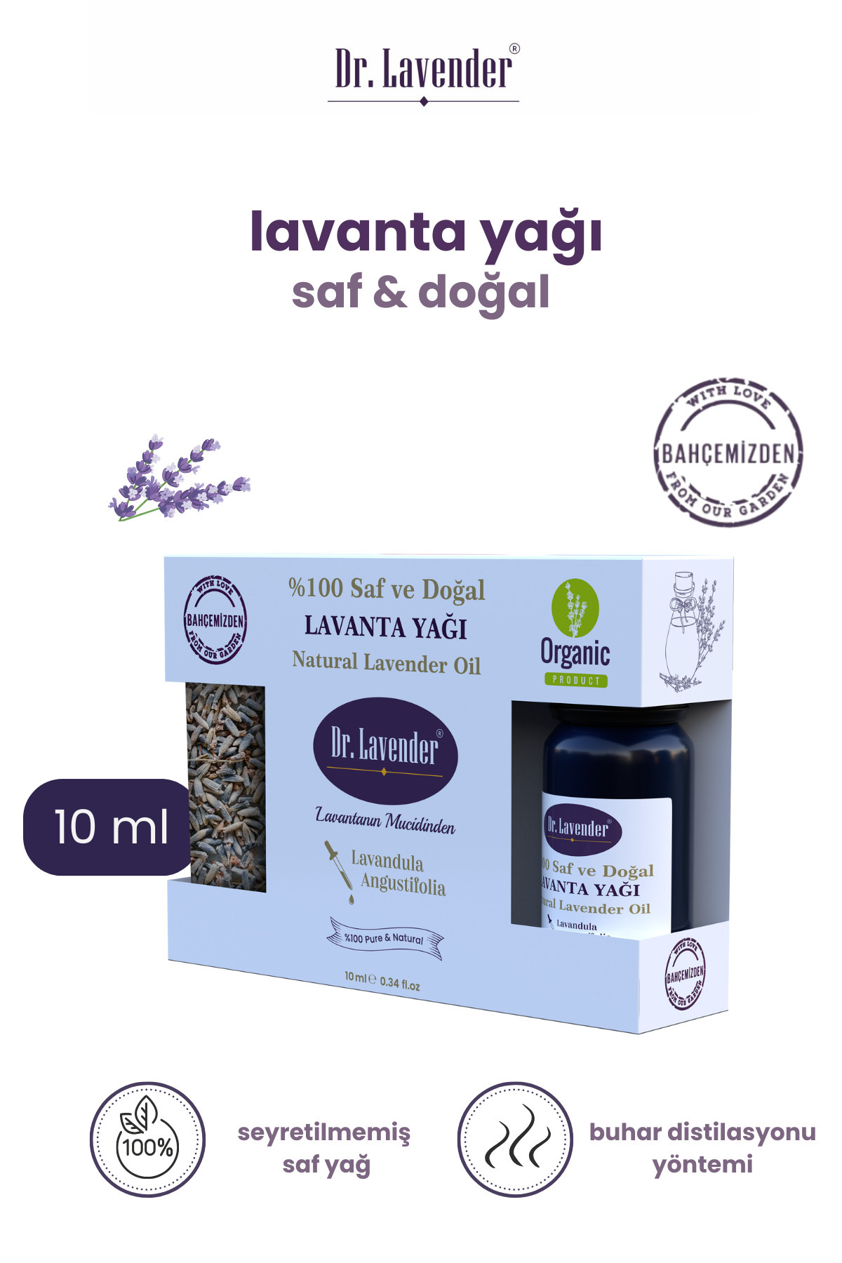 Saf Konsantre Lavanta Yağı 10 Ml + Dekoratif Lavanta Tohumu Kokusu Hediyeli — GL7207978