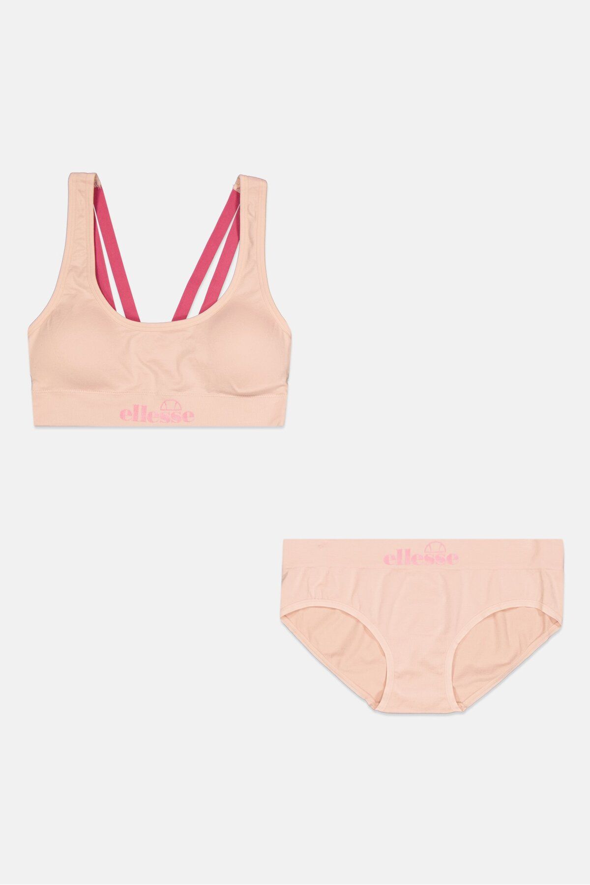 Ellesse-Women 2 Pieces Padded Bra And Underwear Set, Light Peach 1