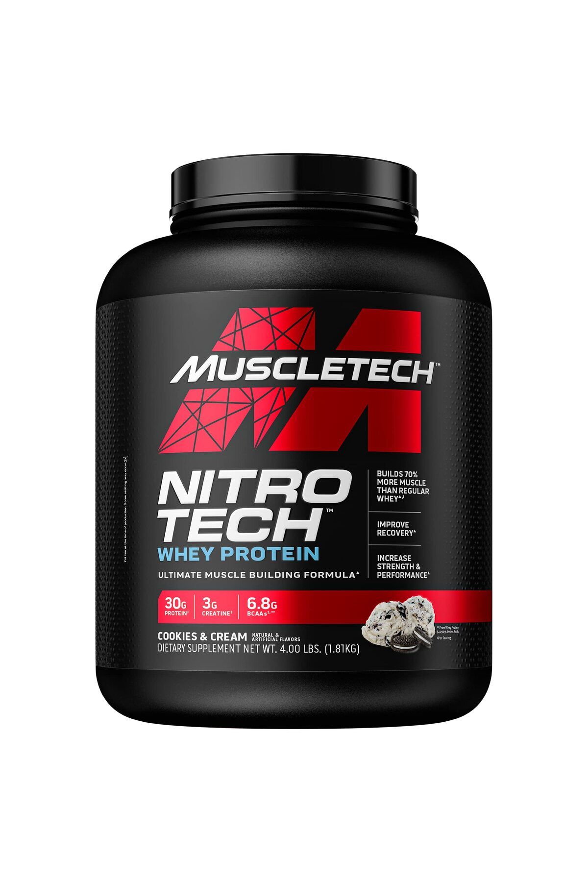 MUSCLETECH-Nitro Tech Whey Protein, Cookies and Cream, 4 LB 1