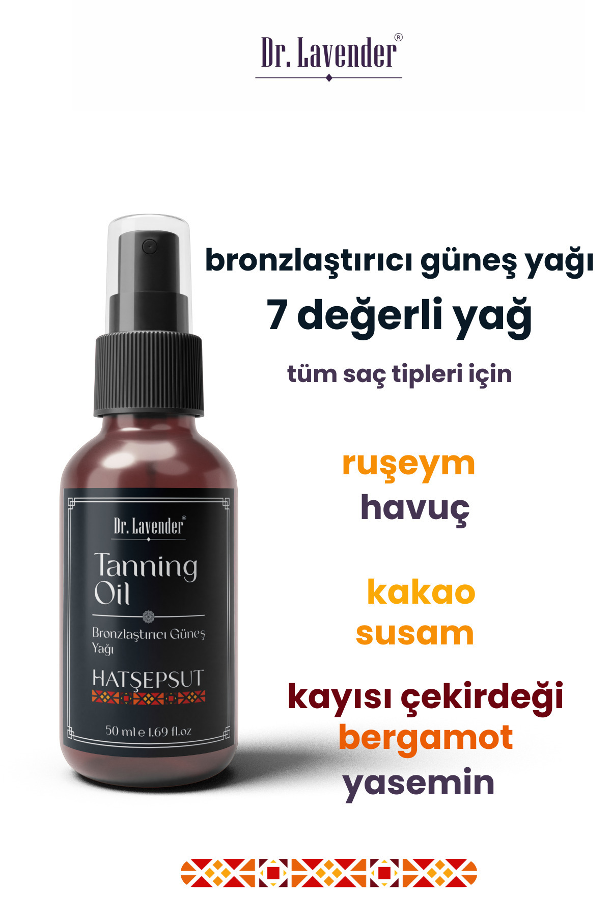 Bronzlaştırıcı Güneş Yağı %100 Doğal 7 Değerli Yağ Havuç Ve Kakao 50 ml — DR1610 — تصویر 2 از 4