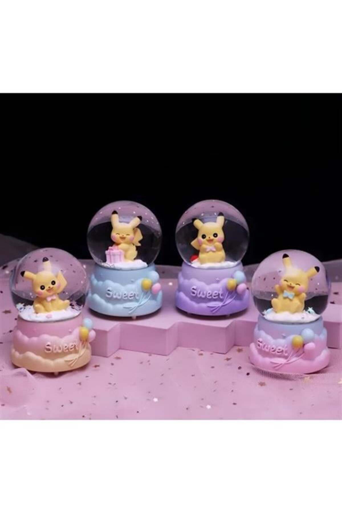 Mu Art Ahşap Pokemon Işıklı Kar Küresi 9 Cm