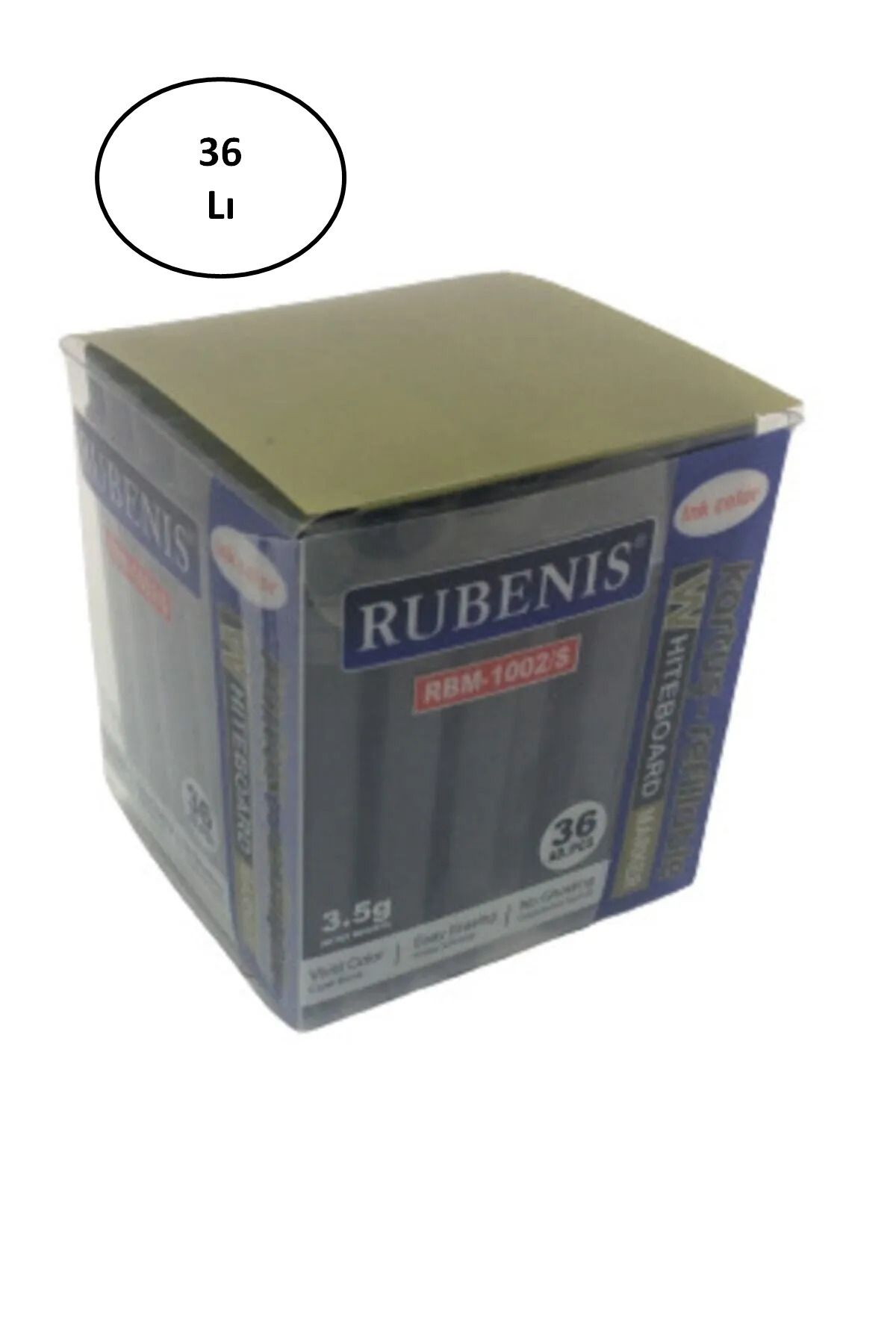 Mu Art 36 Adet Rbm-1002/S Beyaz Tahta Kalemi Siyah Kartuş