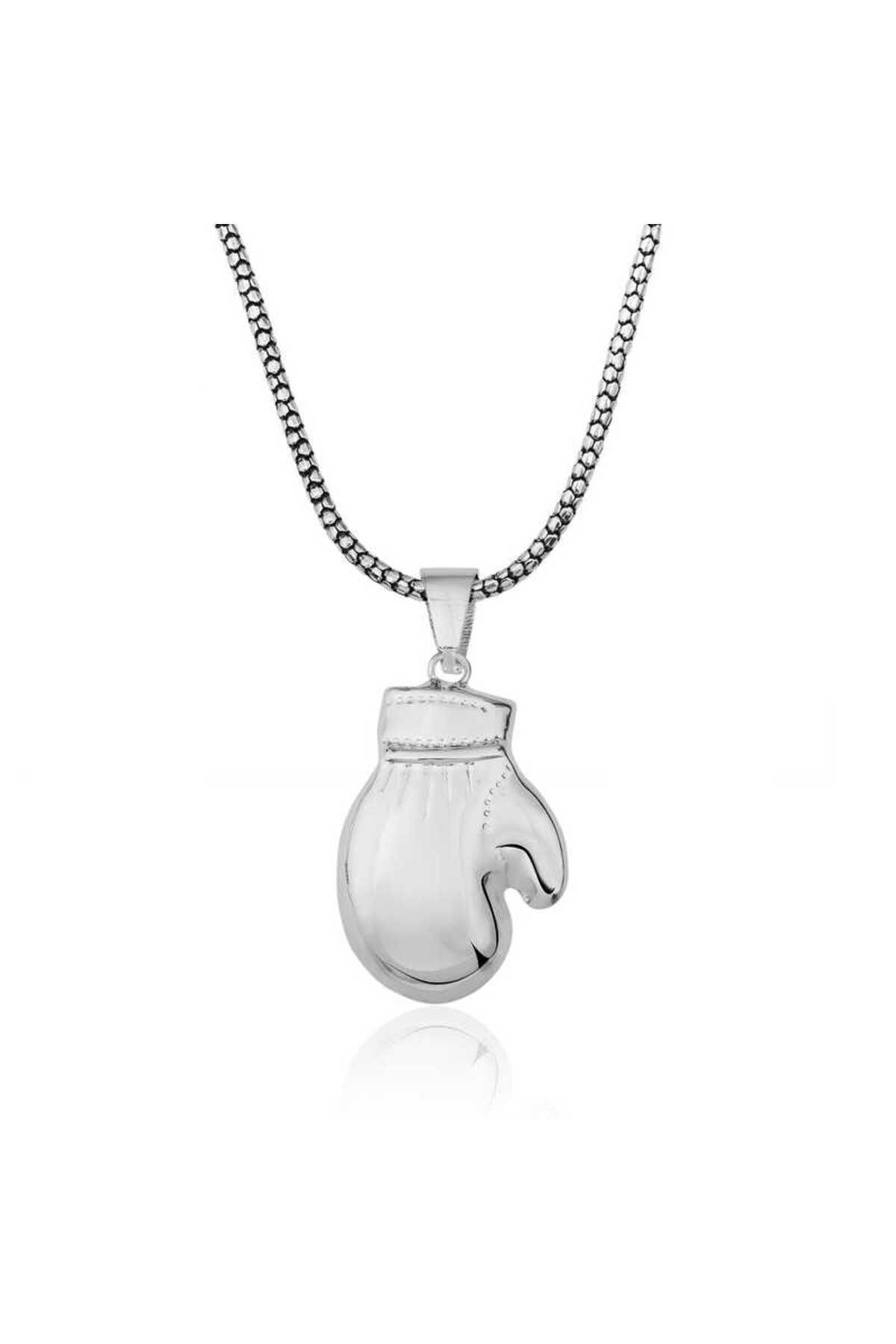 Nasay Store 925 Ayar Gümüş Boks Eldiveni Erkek Kolye