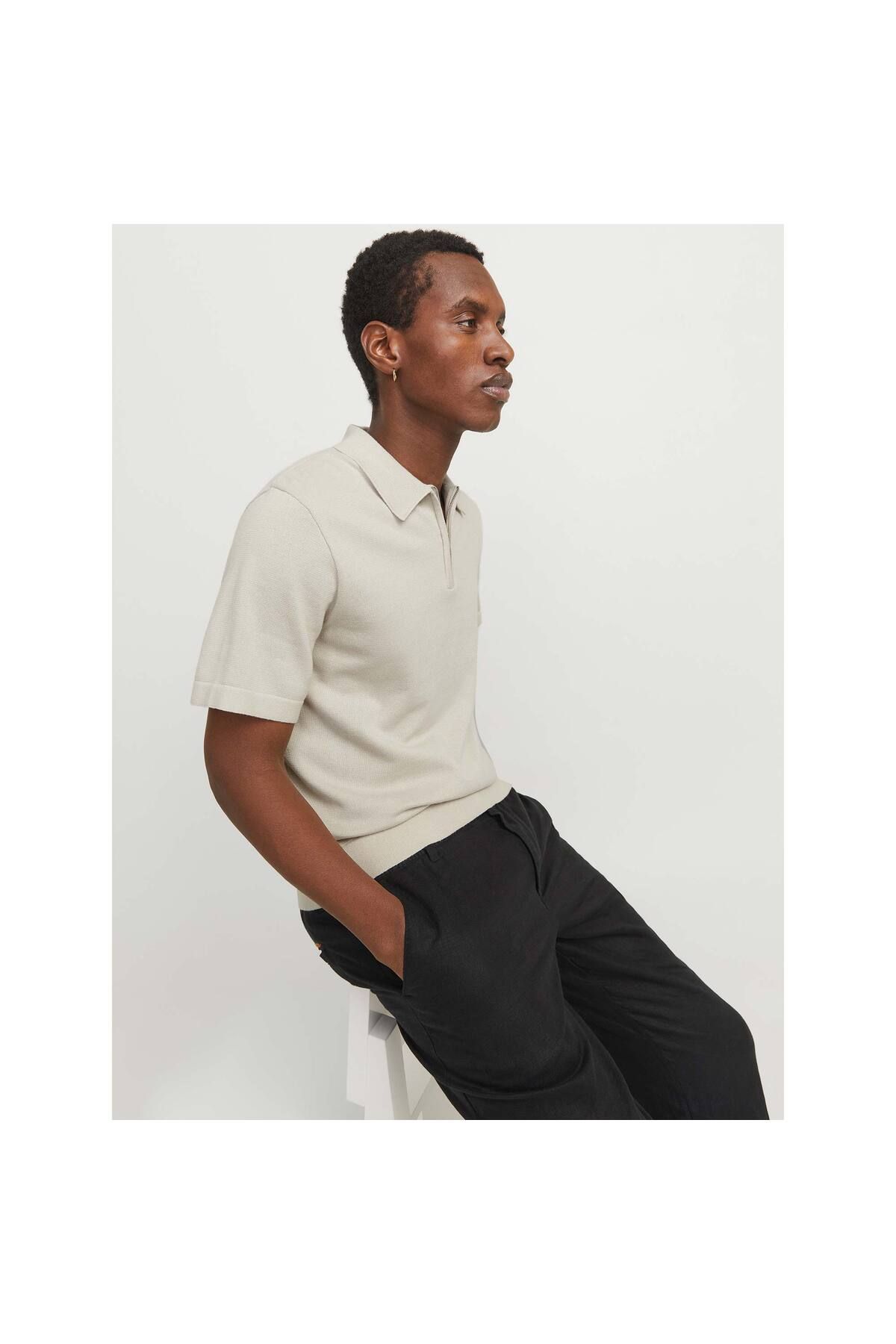 تی شرت ورزشی سفید مردانه POLO SLG Jack Jones Jack & Jones