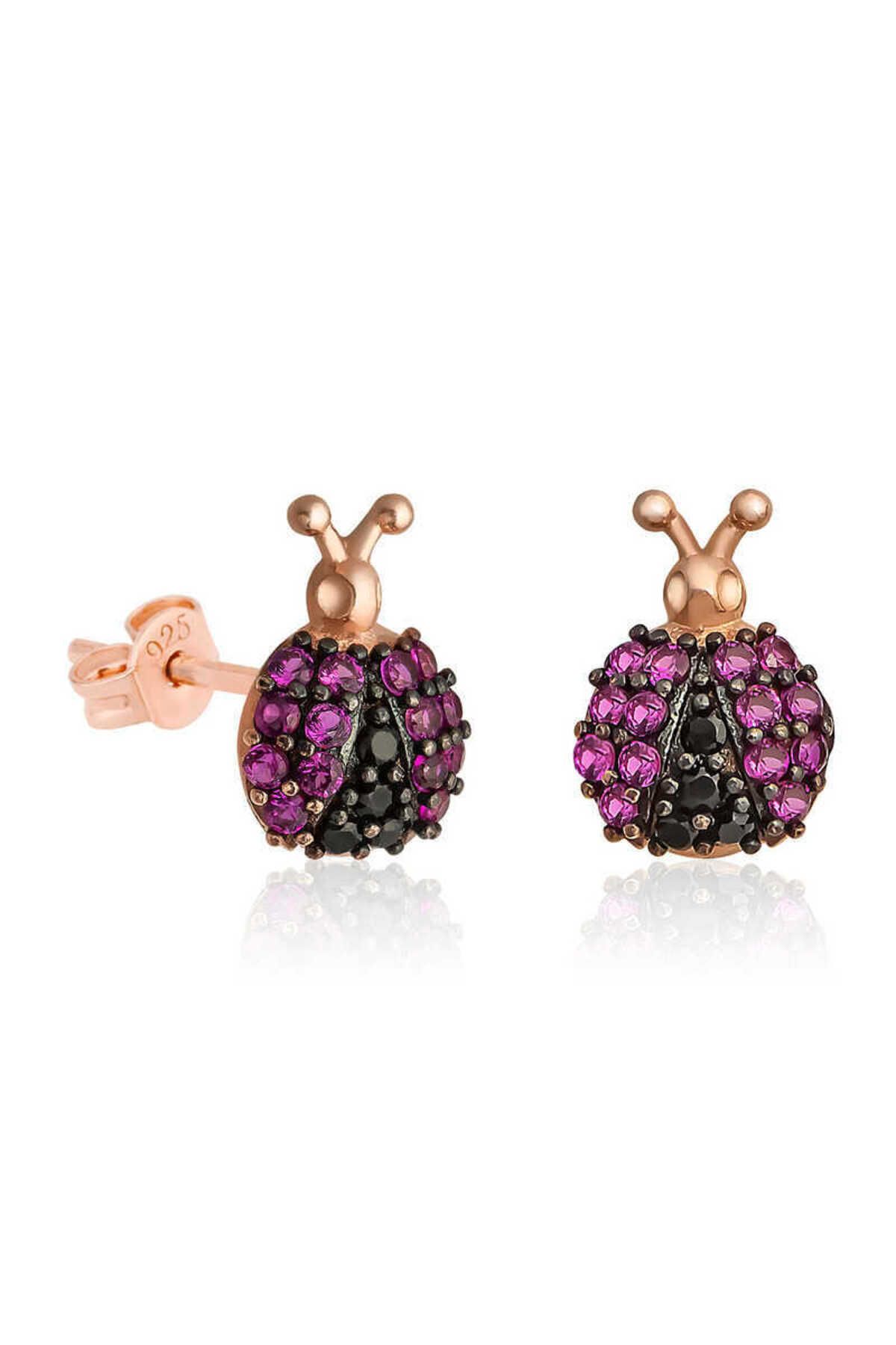 BAZAARİO Gümüş Uğur Böceği Küpe