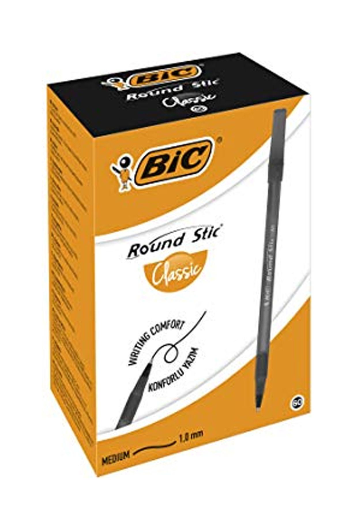 Mu Art Round Stick Tükenmez Kalem Siyah 60'Lı