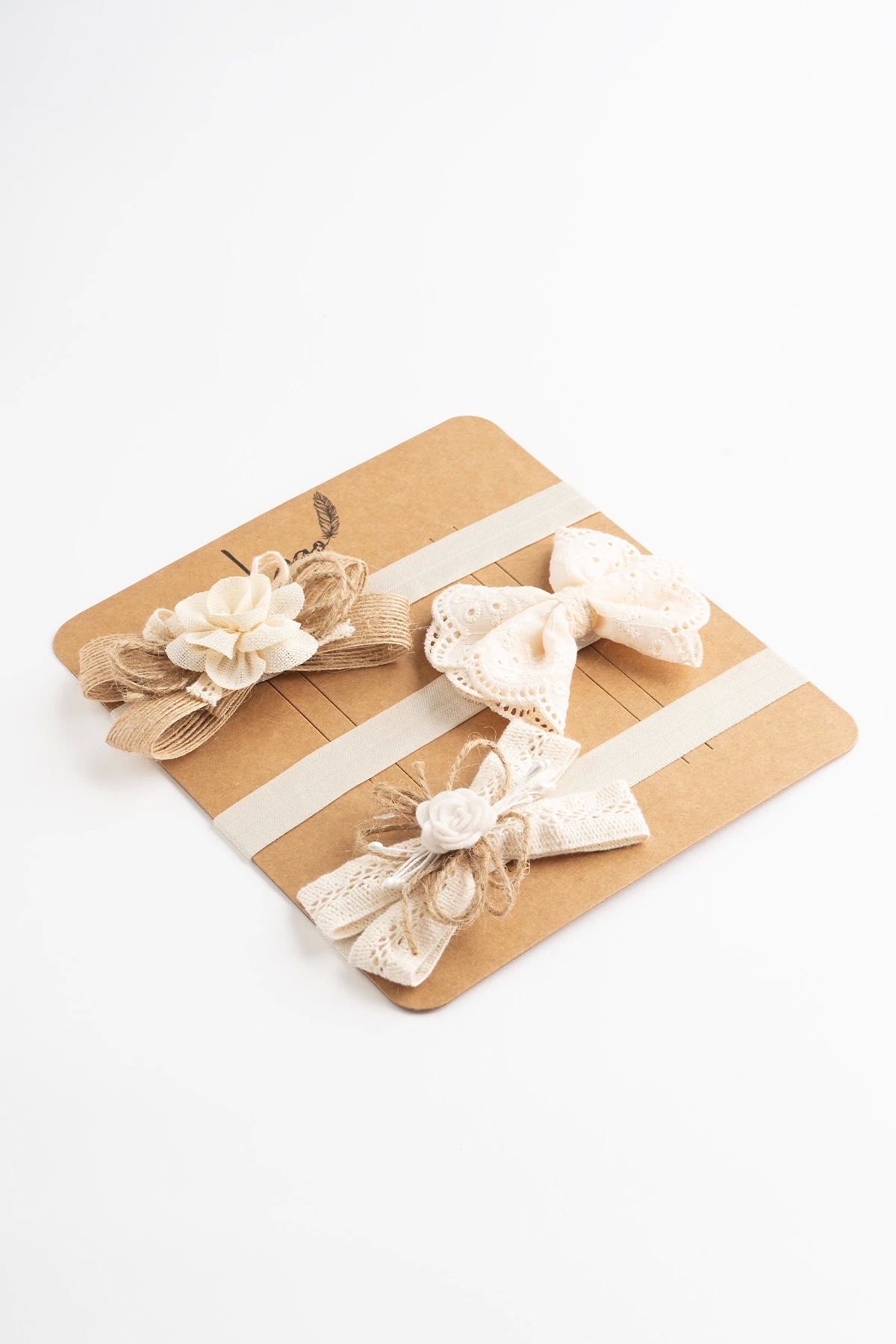 LOGO AKSESUAR Kız Bebek Bandana 3'lü Set Ham Organik Tasarım (KAHVERENGİ-PEMBE) fotoğrafı 2 (önizleme)