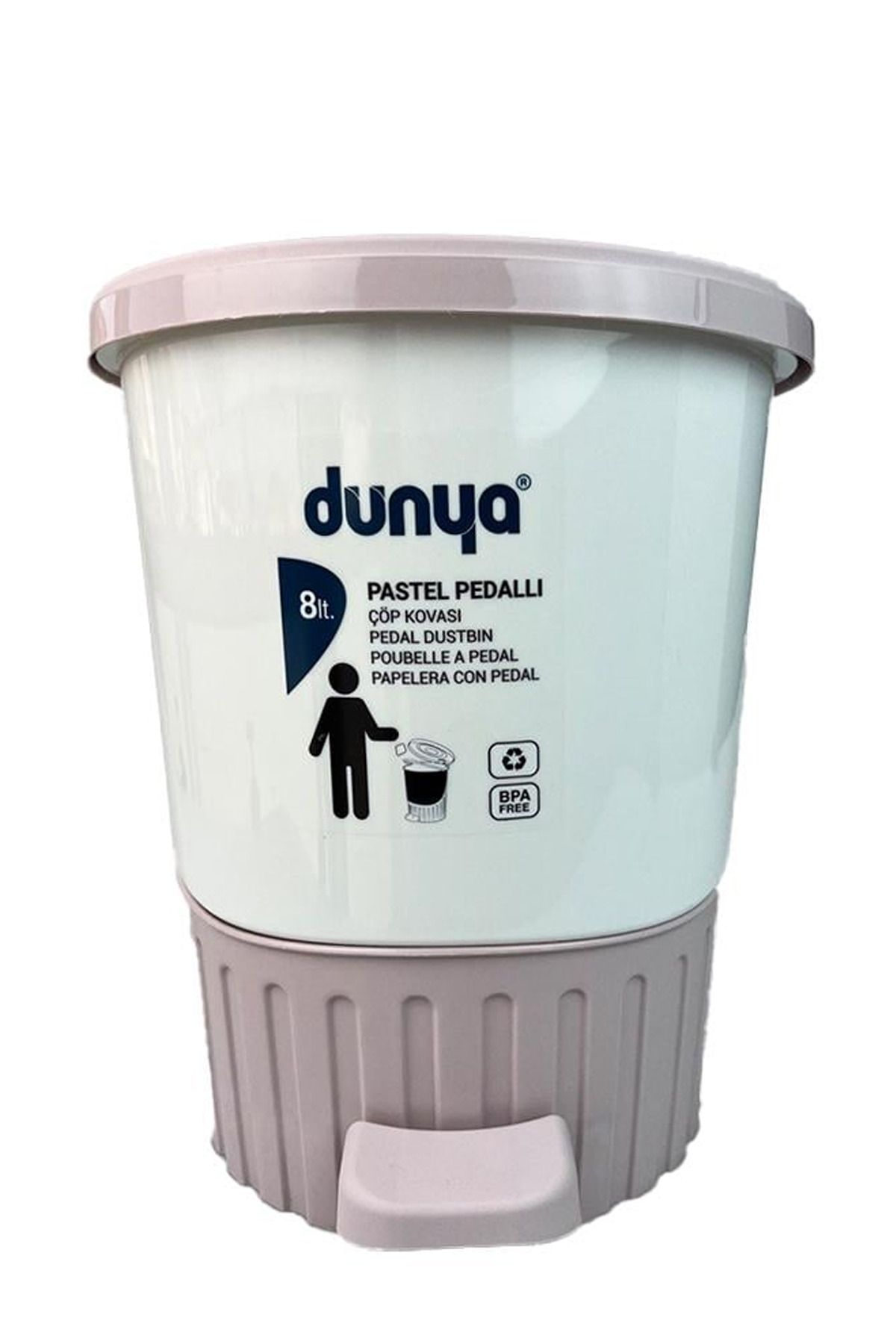 CPU ELEKTRONİK Dünya Çöp Kovası 8 Litre Pedallı Pastel Renkli