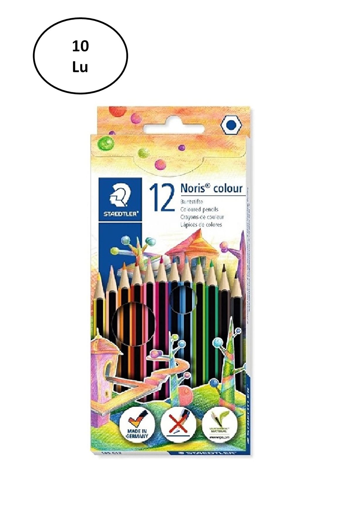Mu Art Staedtler Noris 12 Li Uzun Kuru Boya 10'Lu