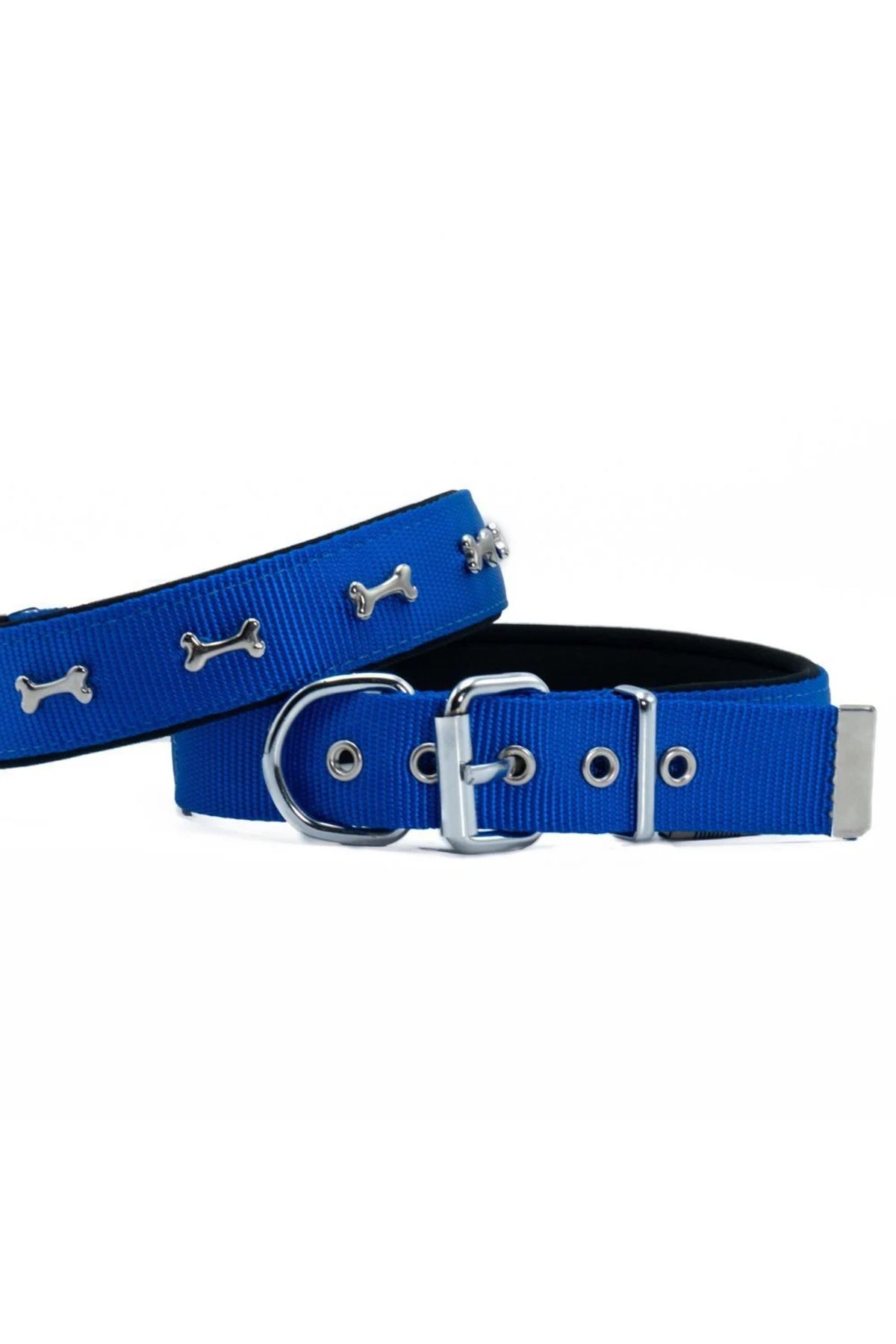 SAVEX Doggie Konfor Dokuma Kemikli Boyun Tasması Royal Blue 3.0*42-50 cm (DSBT-3062 M)
