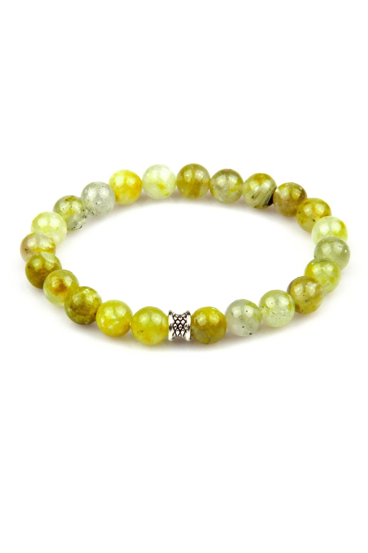 Sahra-Green Quartz Natural Stone Bracelet 8 mm Sphere Cut 1