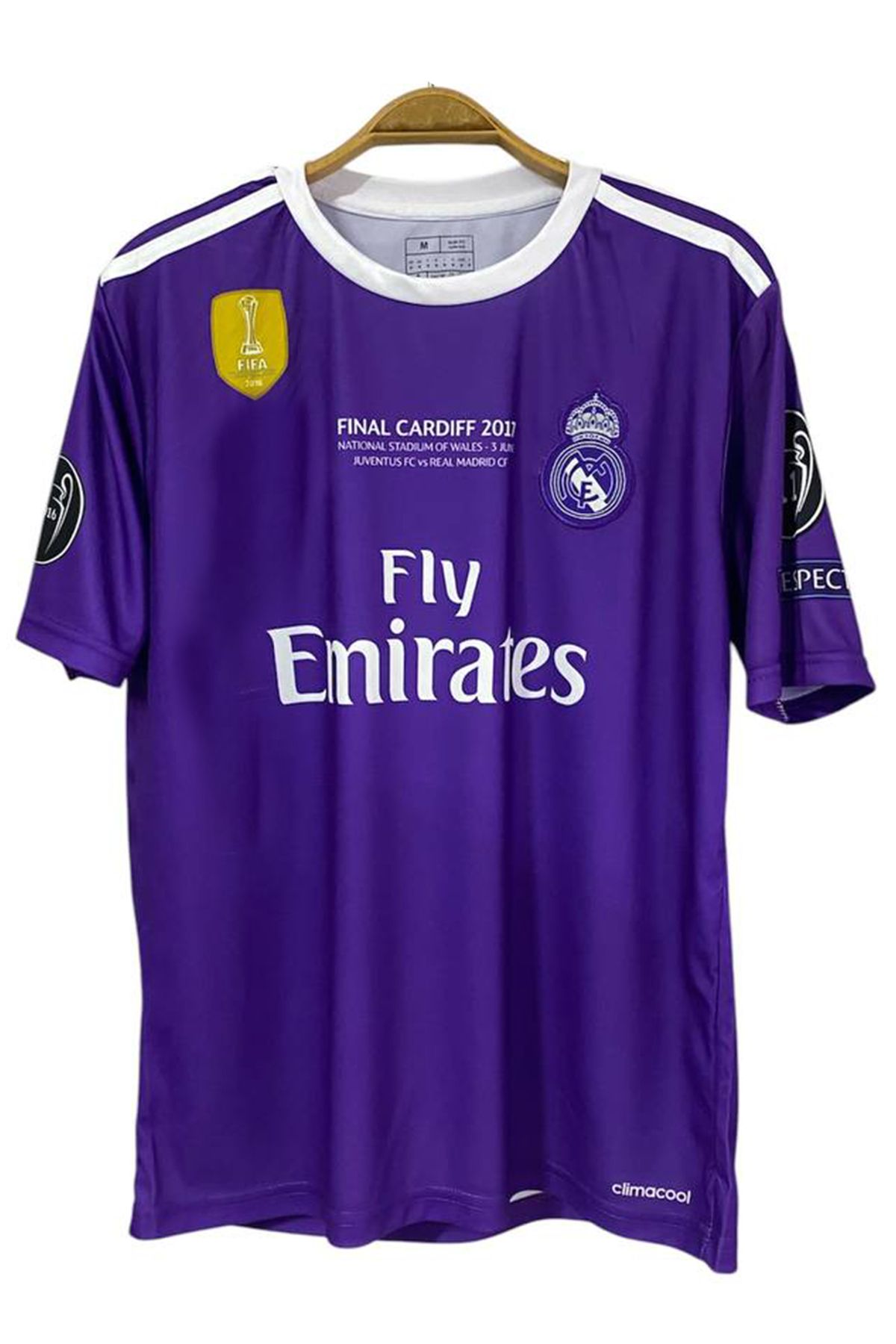 DAYIBALI DÜKKAN-Dayıbalı Re.Al Mad.Rid Sergio Ramos 2017 Cardiff Short Sleeve Purple Final Jersey 4