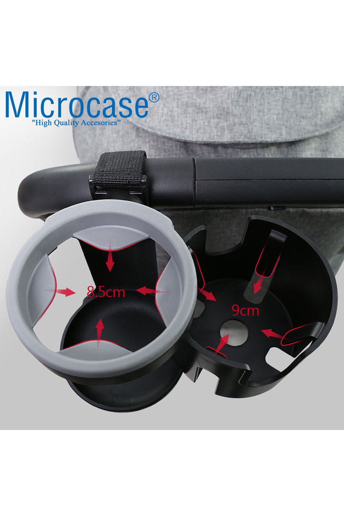 Microcase Bisiklet Bebek Arabası için 2li Şişe Biberon Bardak Tutucu - AL4010 fotoğrafı 2 (önizleme)