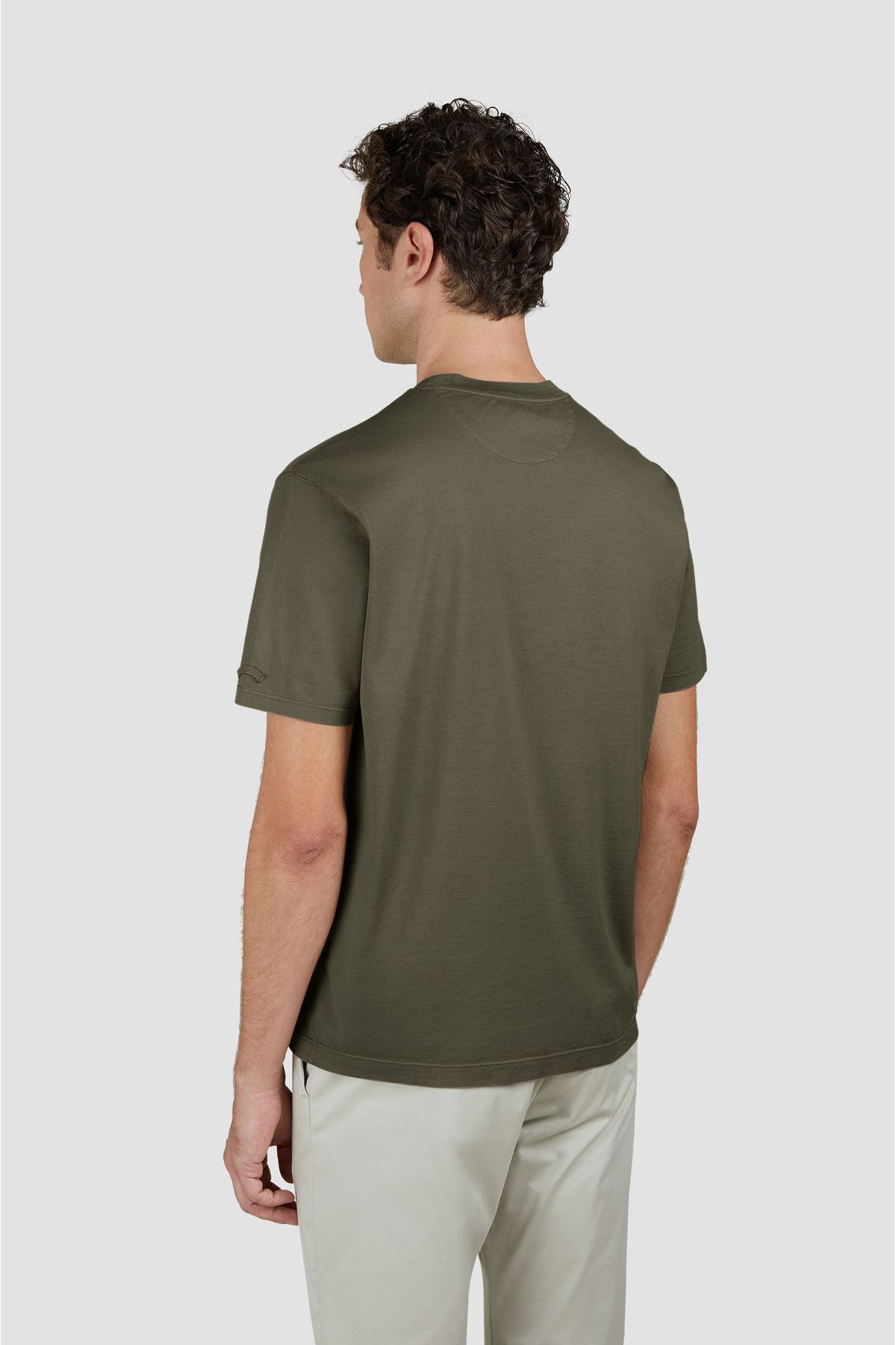 PAUL&SHARK-Men's Round Neck Regular Fit 100% Cotton Short Sleeve Green T-Shirt 25411006 -089 2