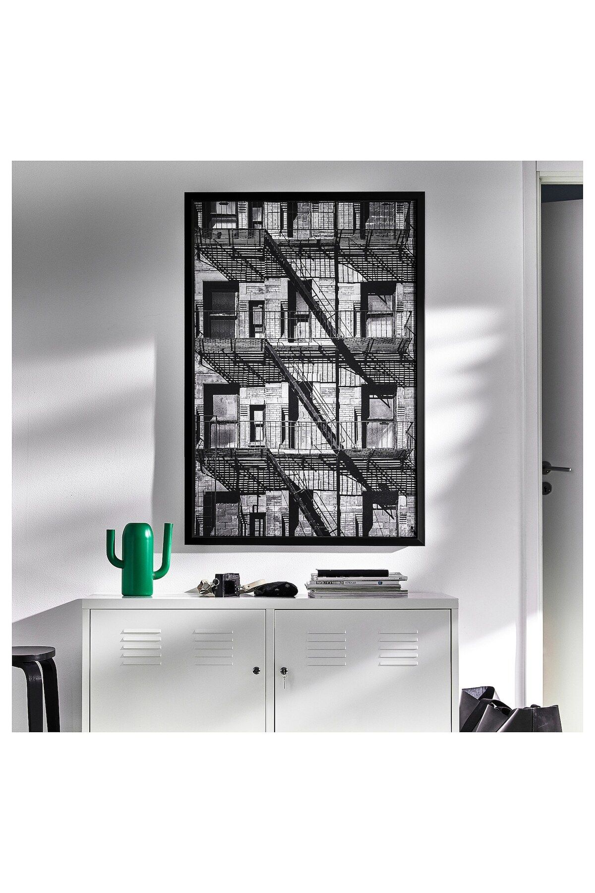 erorex-Picture with frame, balconies/black, 78x118 cm 3