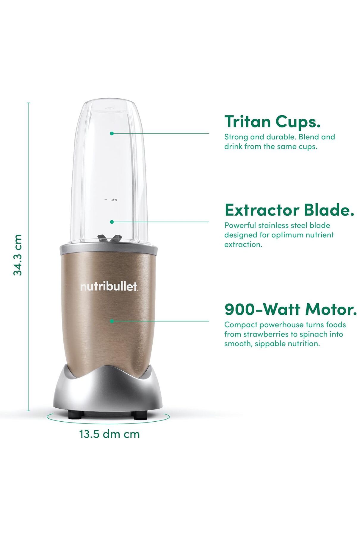 Nutribullet-900 Watts, 9PC Set, Multi-Function High Speed Blender, Mixer Systemw/ Nutrient Extractor 3