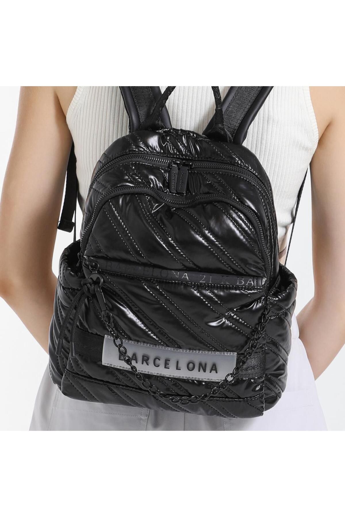 BARCELONA 21K-21K Barcelona Backpack with Shiny Fabric Strap 3258 8