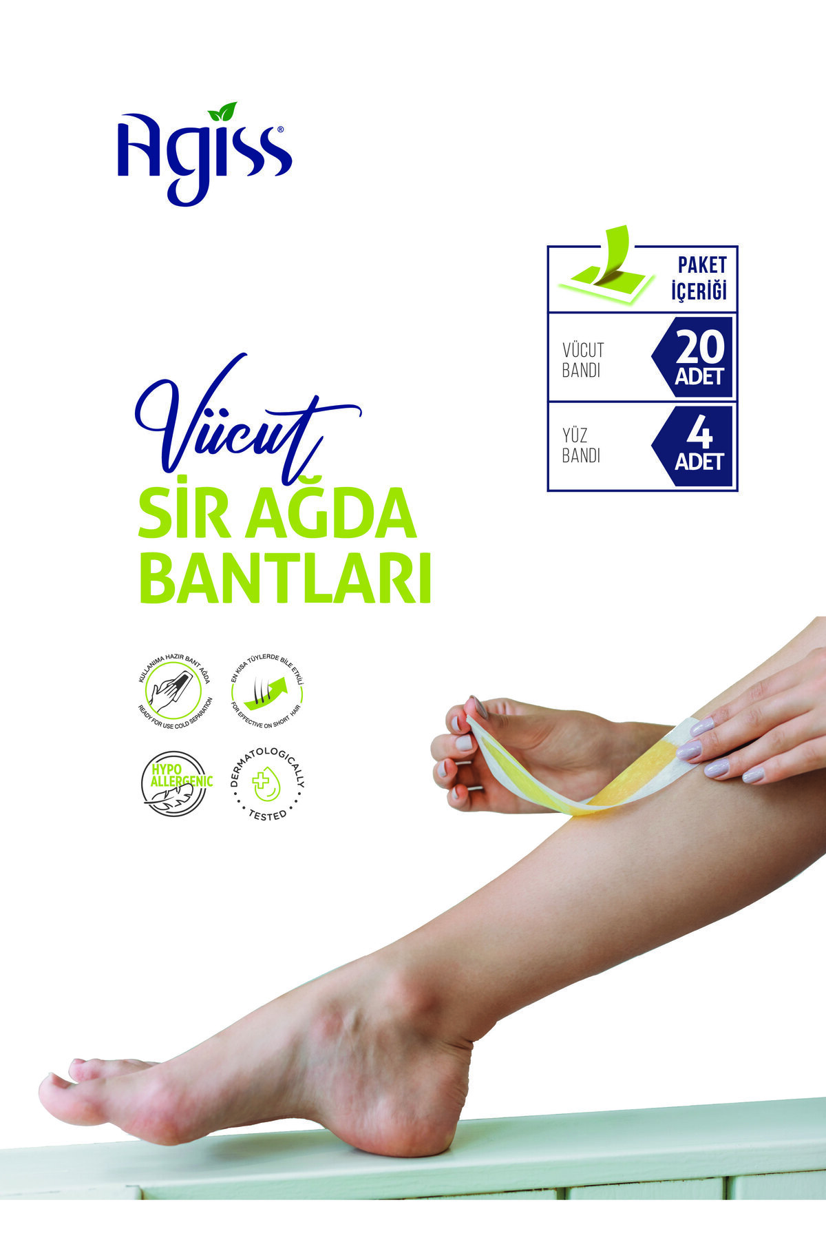 AGISS-24 Pack Sırtek Waxing Strips - 2 Acetates for Sensitive Skin 3