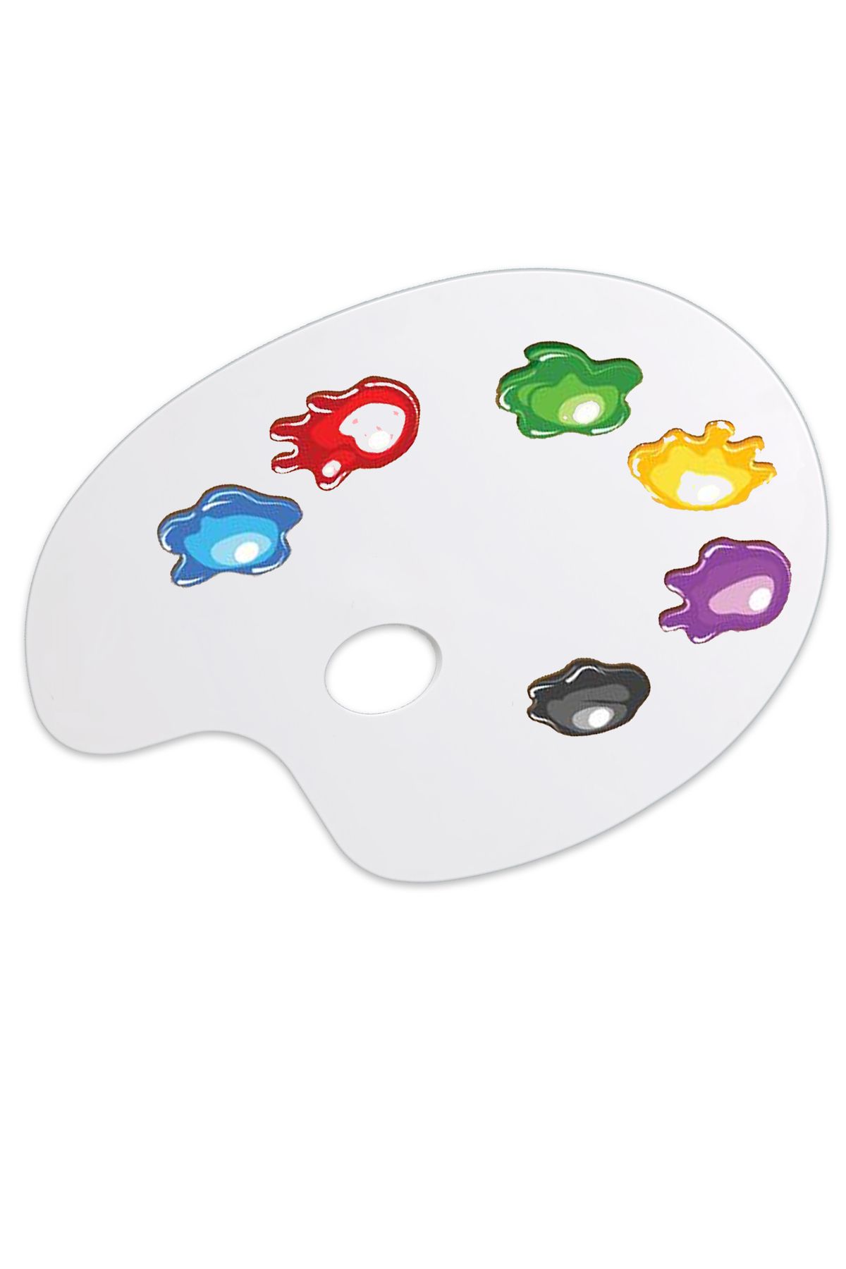 N'Pratik Sanatsal Oval Akrilik Düz Palet Yağlı Boya, Guaj Boya ve Akrilik Boya İçin İdeal 25 cm x 35 cm.