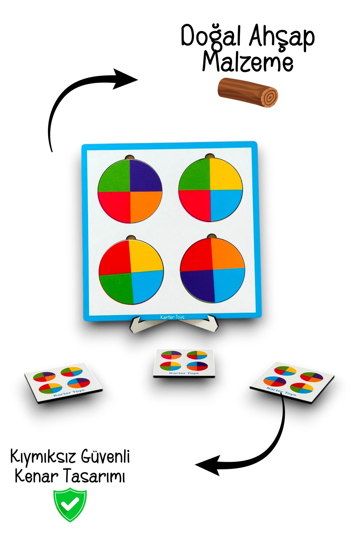 Bellacasa-Wooden Colored Montessori Educational Puzzle - Coding and Puzzle Toy 5