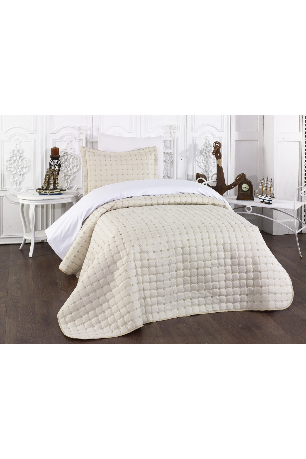 Levanzo-Alden Beige Single Bedspread 4