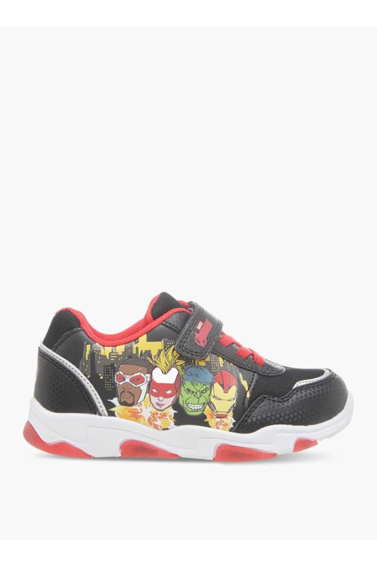 Marvel-Avengers Print Light-Up Sneakers with Hook and Loop Closure 3