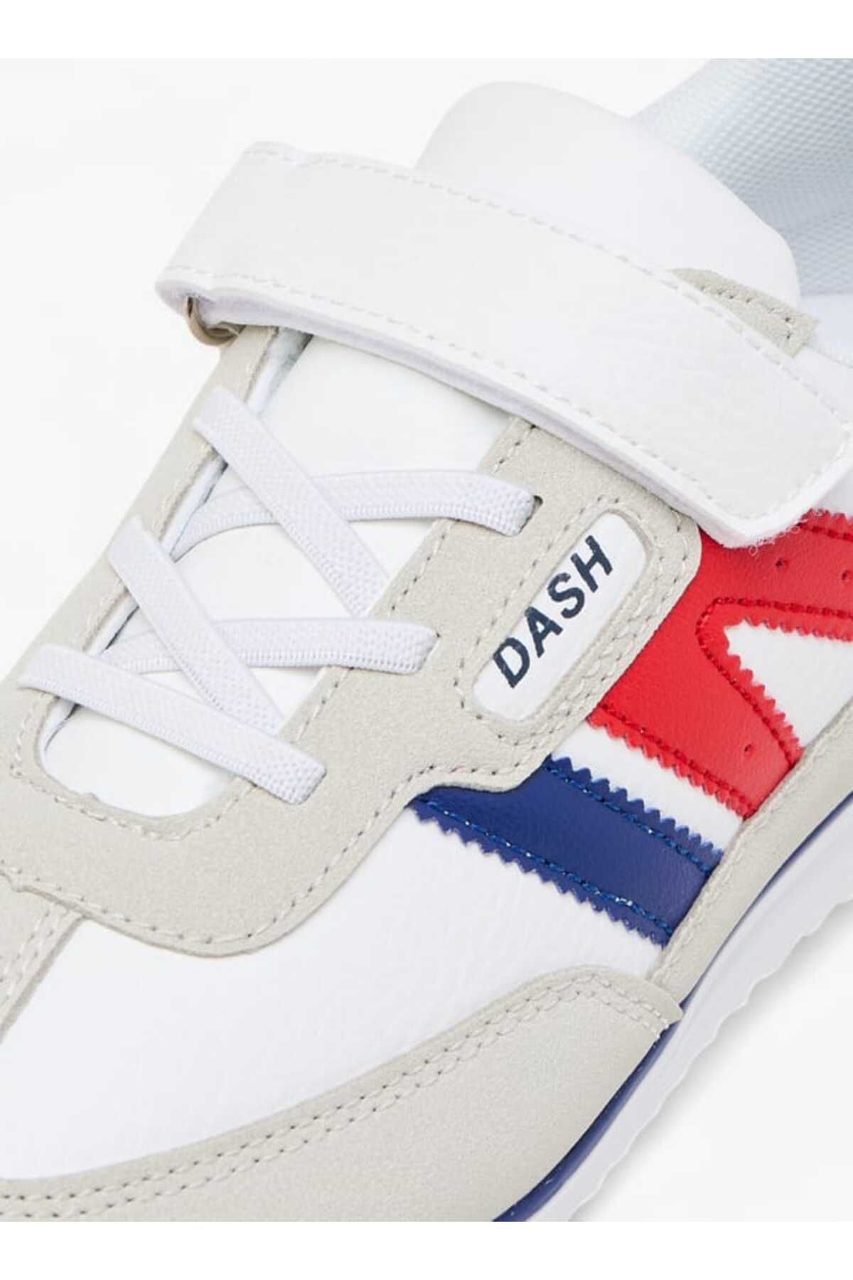 Dash-Panelled Sneakers with Hook and Loop Closure 4