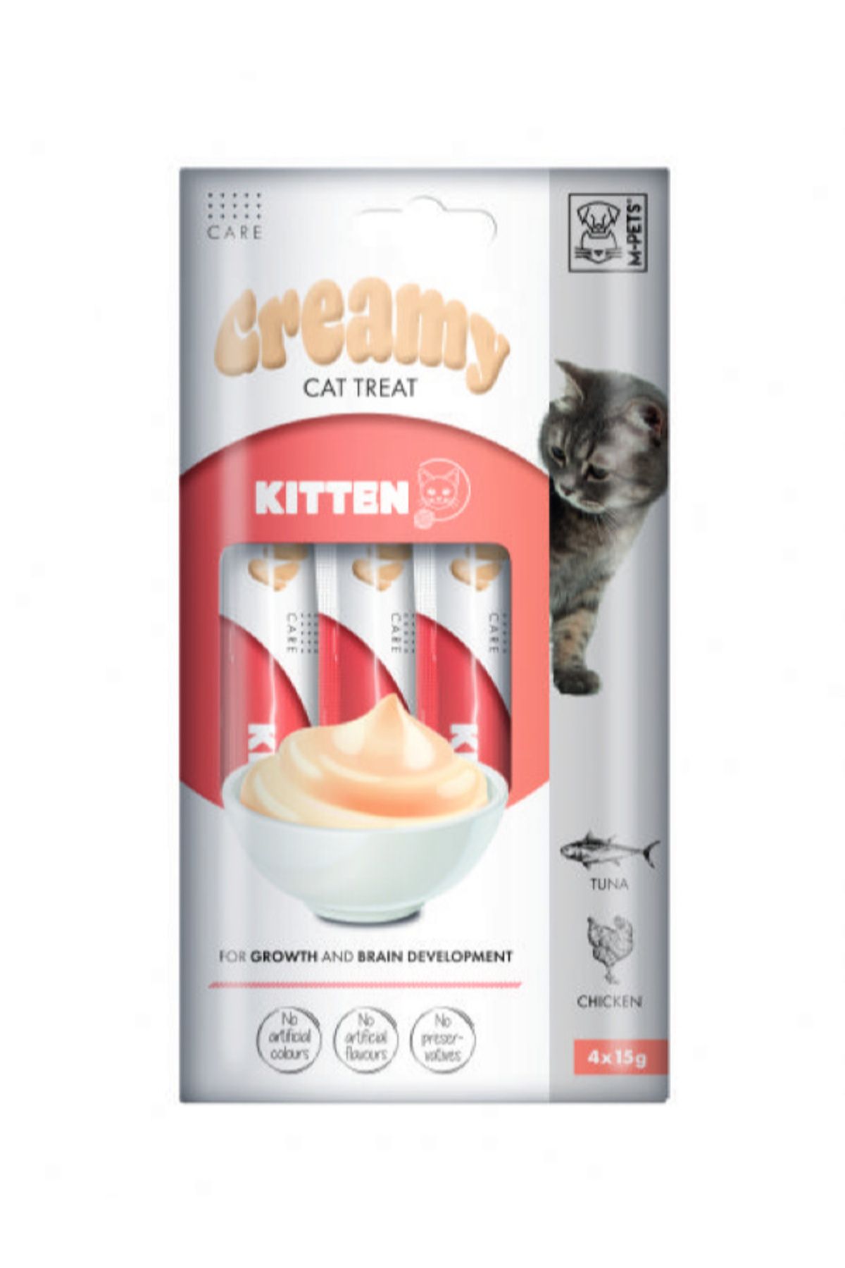 M-PETS KITTEN ( YAVRU ) FONKSİYONEL CREAMY KEDİ ÖDÜLÜ 4X15GR