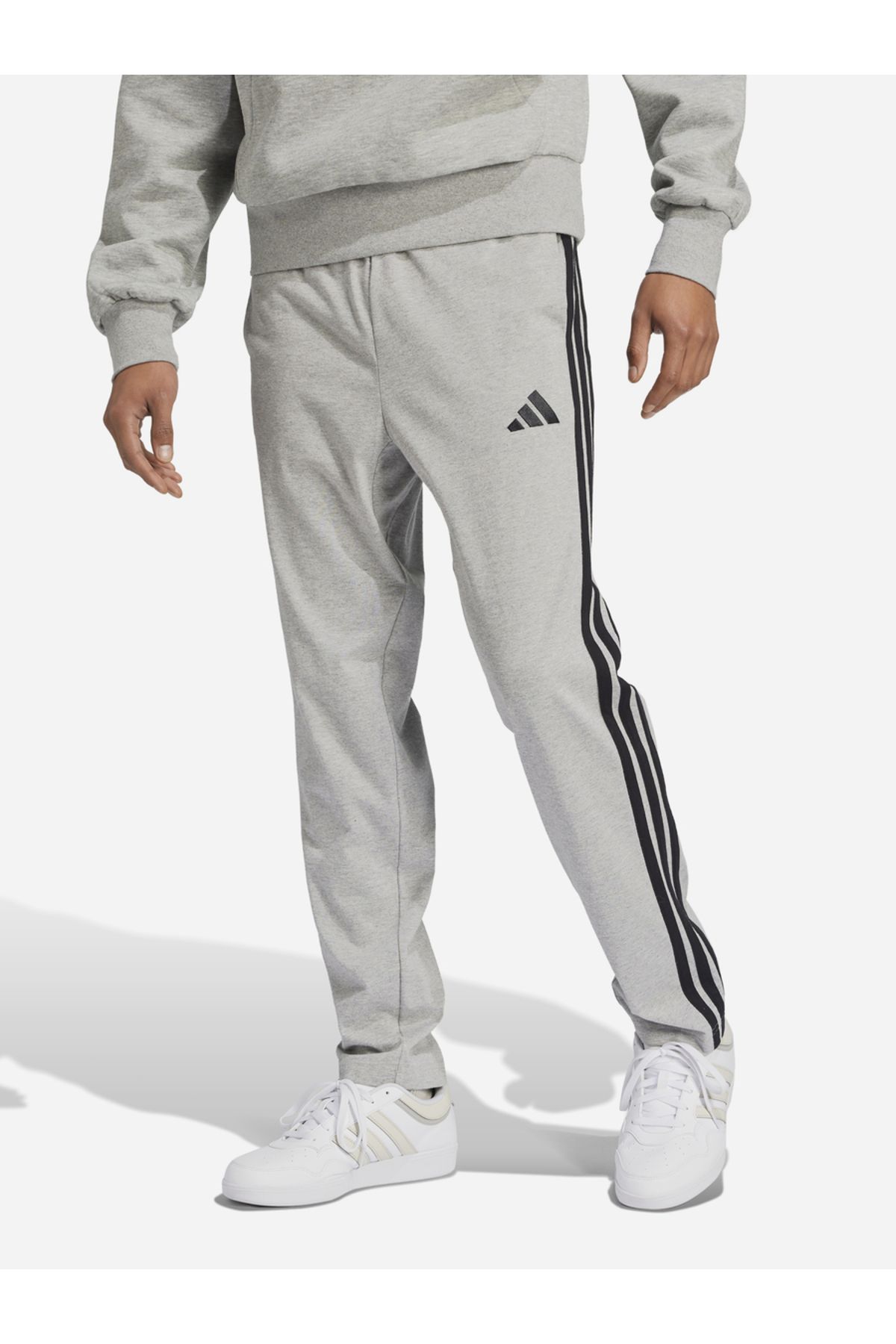 adidas-Essentials 3-Stripes Open Hem Fleece Pants 1