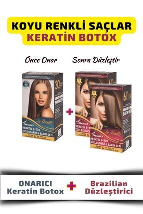 La Benedic Ekonomik 3'lü Keratin Botox Onarıcı Ve Düzleştirici Full Set (KOYU...