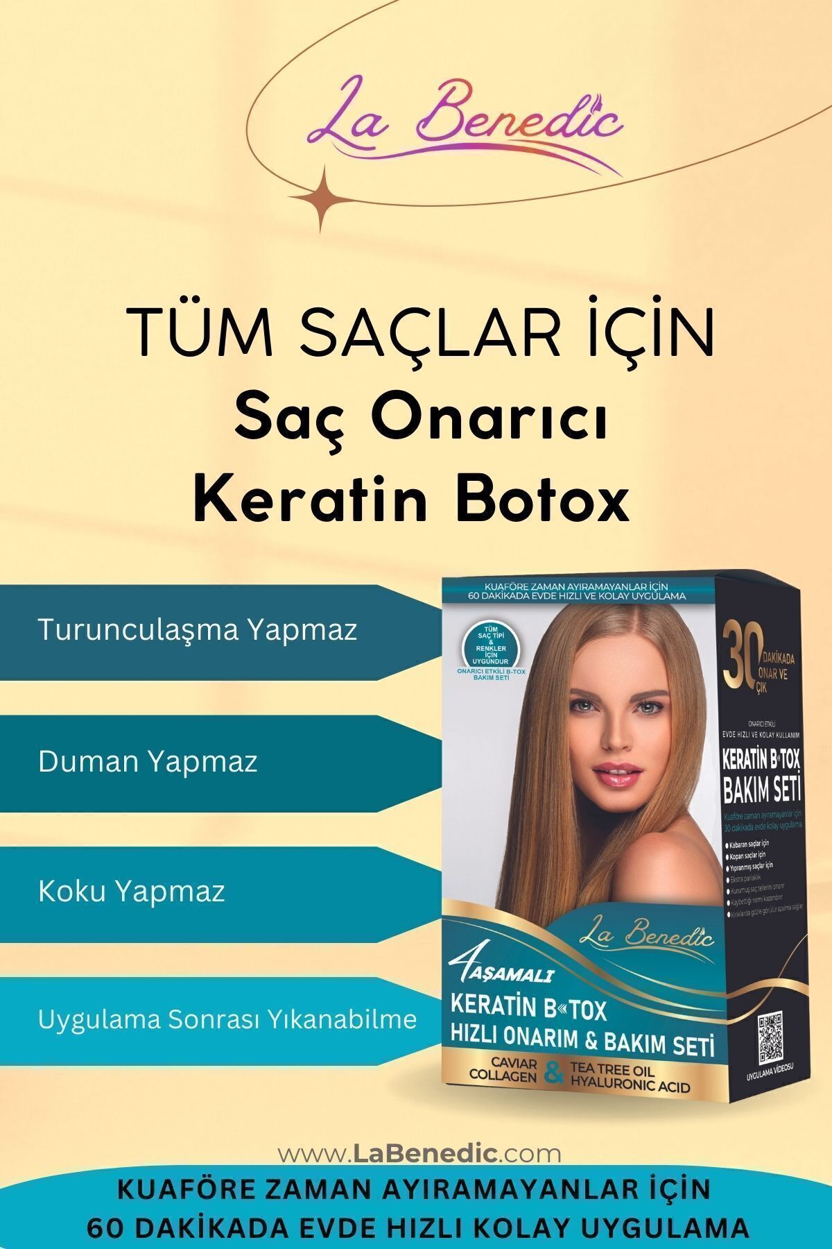 AVANTAJLI KERATİN BOTOX ONARICI VE DÜZLEŞTİRİCİ FULL SET (KOYU RENKLİ SAÇLAR İÇİN) — ST00010 — تصویر 4 از 9