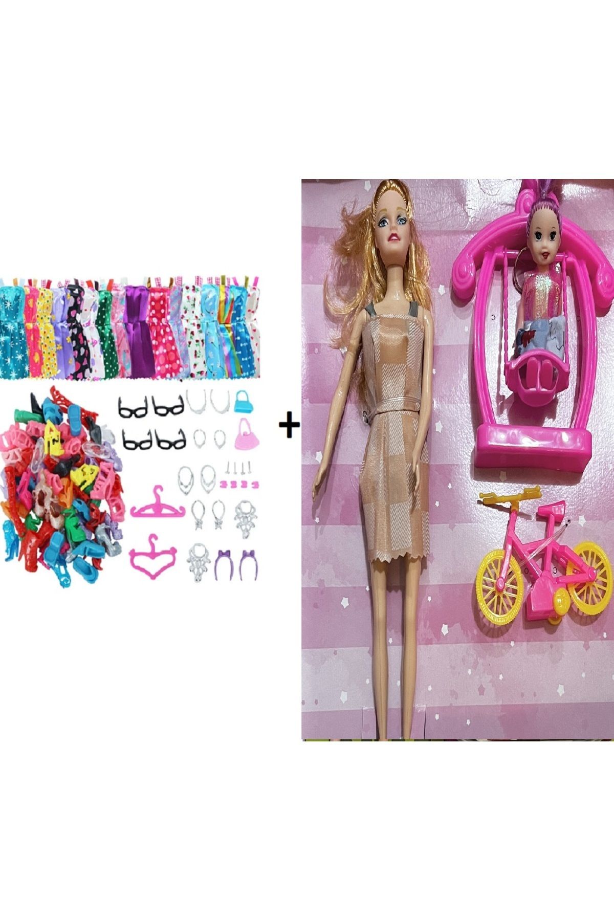 ttoysworld 48 Parça Oyuncak Bebek ve Aksesuarları seti