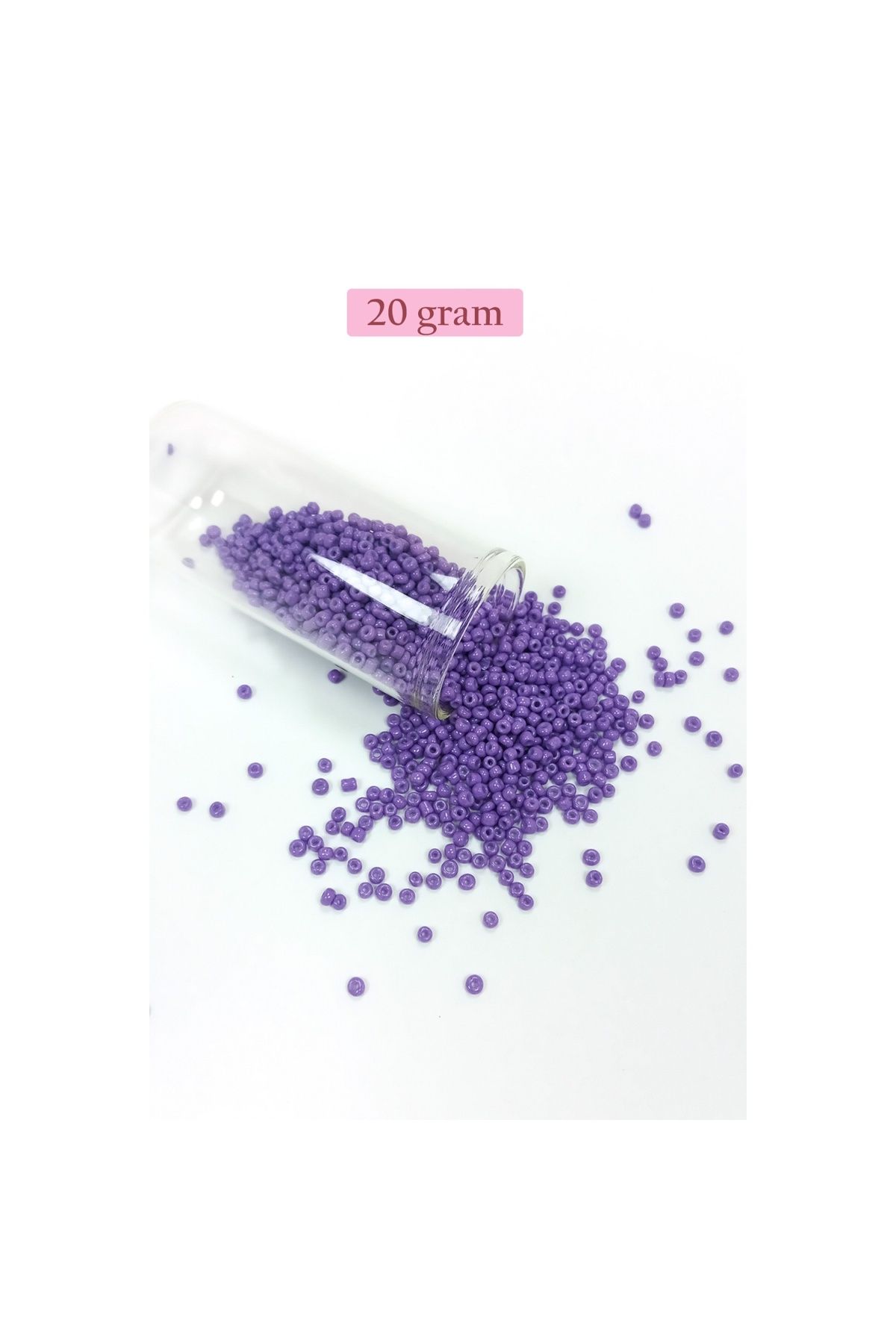 maarketim Dökme Cam Kum Boncuk (11/0) 2 mm - 20 Gram - Eflatun