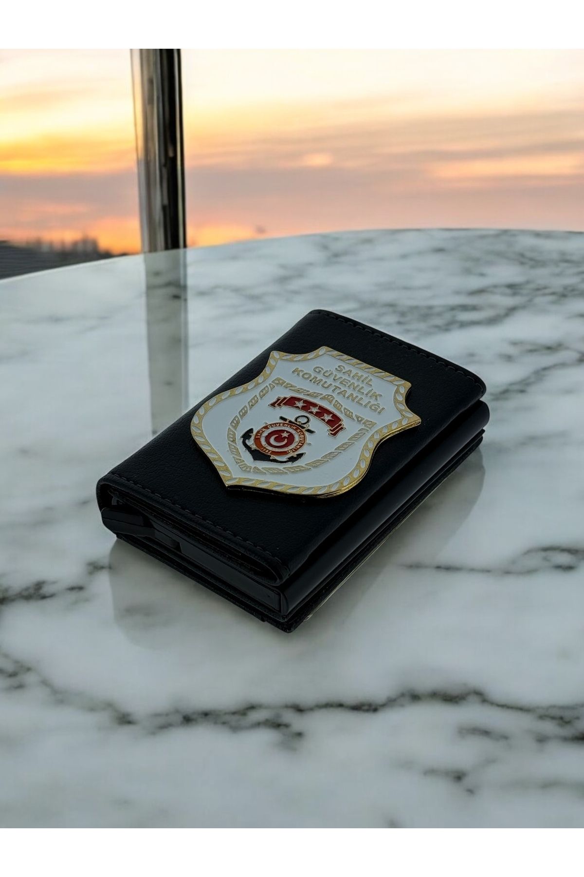 Kuyumcudan-Automatic Card Holder with Coast Guard Badge 2