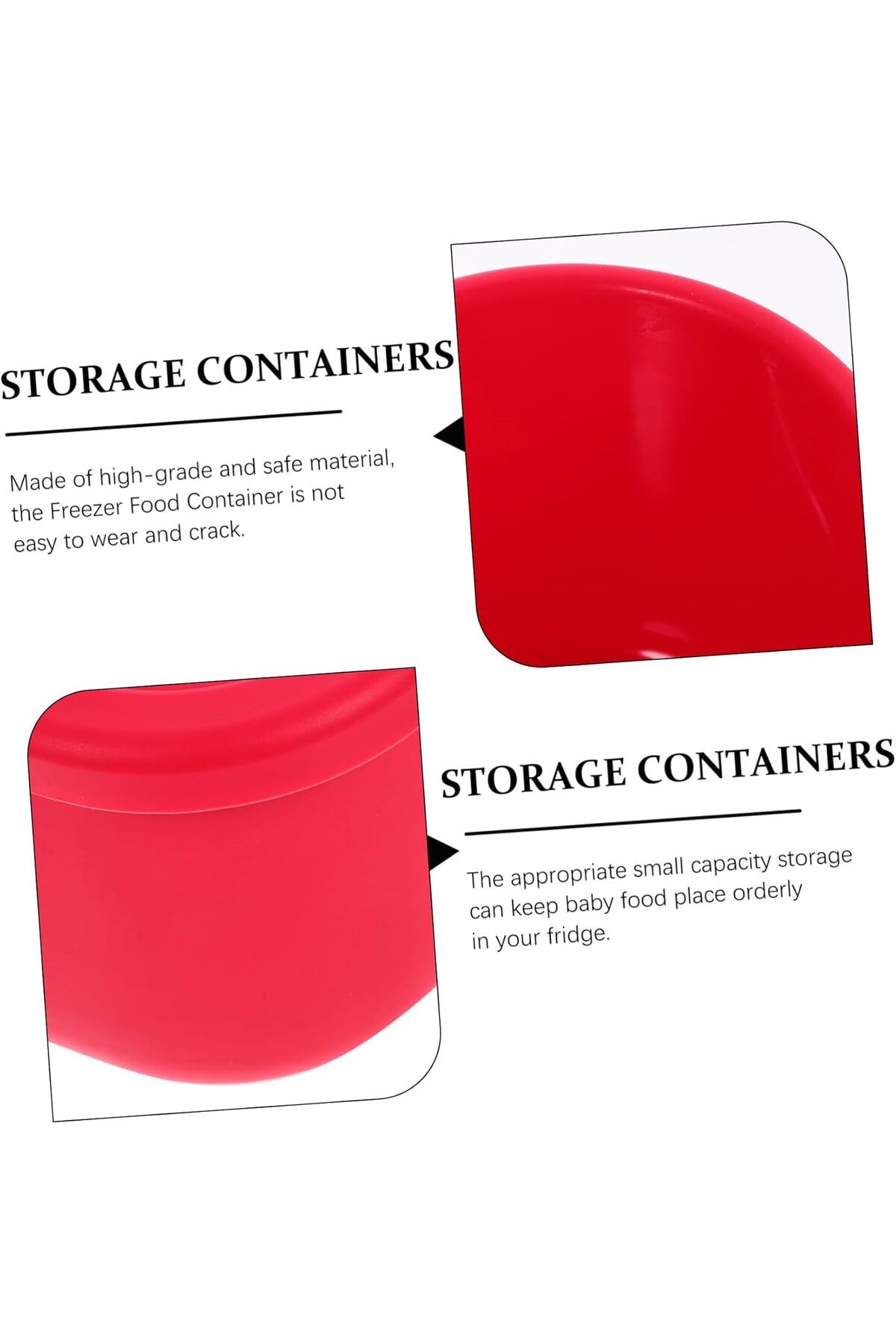 COOYA-2100 ML Silicone Lunch Box,Leak Proof Durable,Dishwasher Safe for Office/Travel/School,Red 7