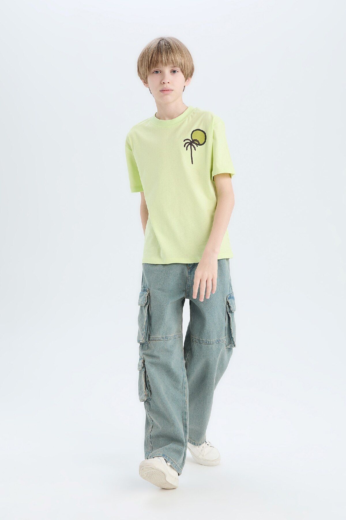 DeFacto-Boy's Crew Neck Back Printed Short Sleeve T-Shirt E0967A825Sm 2