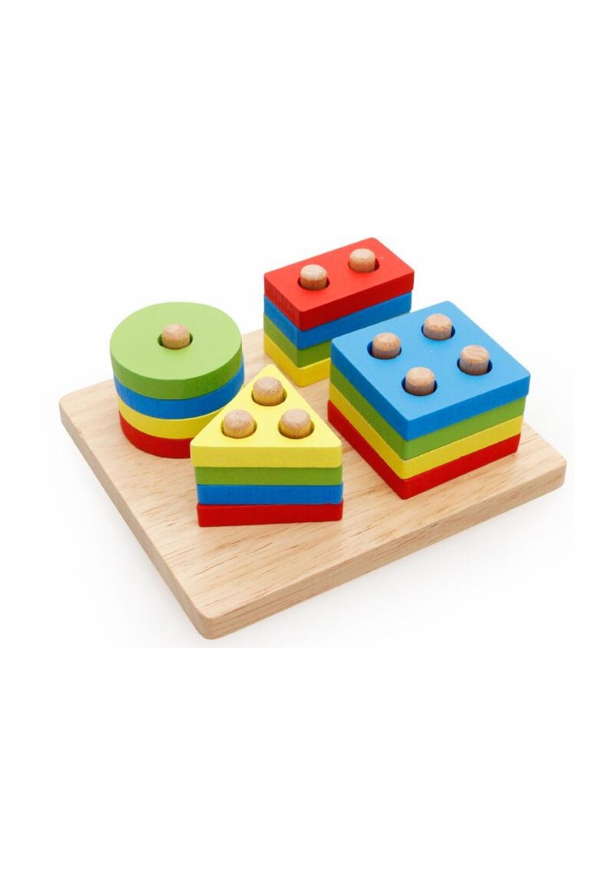Micostore Sortator Forme Geometrice Din Lemn, Cu 4 Coloane - One Size