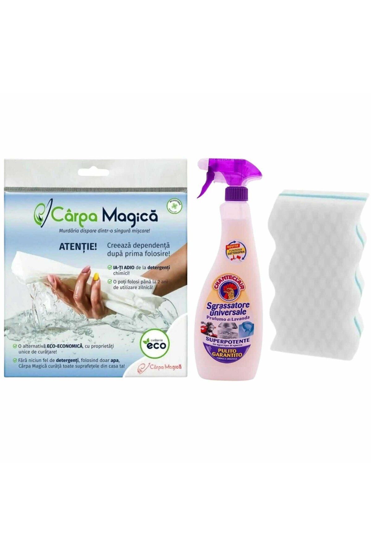 chante clair-Pachet curatenie Carpa Magica + Chanteclair Lavanda Sgrassatore Degresant Universal + Burete Magic 1