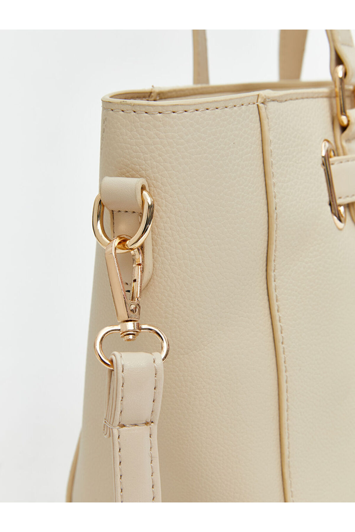 LC Waikiki-Lcw Accessories Ecru Leather Look Women's Shoulder Bag 3