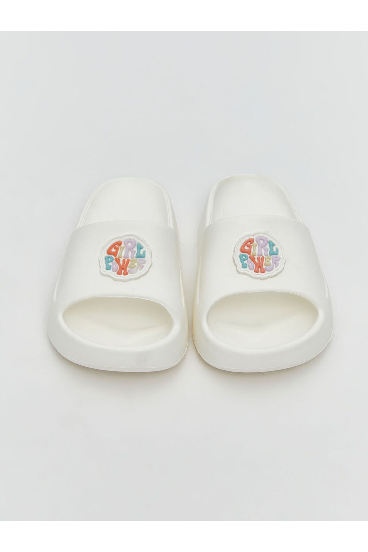 LC Waikiki-Lcw Steps White Single Band Printed Girls' Slippers 3