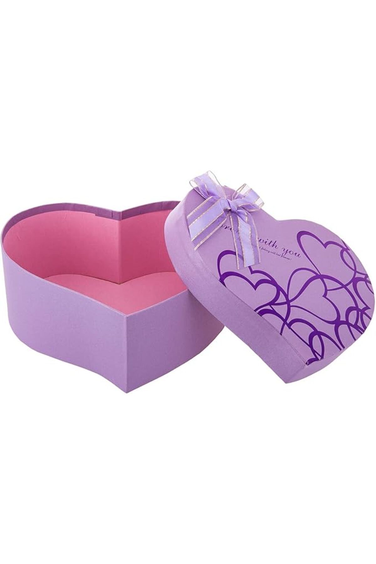 AKDC-Gift Box M Heart 17Cm X 20Cm X 8Cm Purple 2